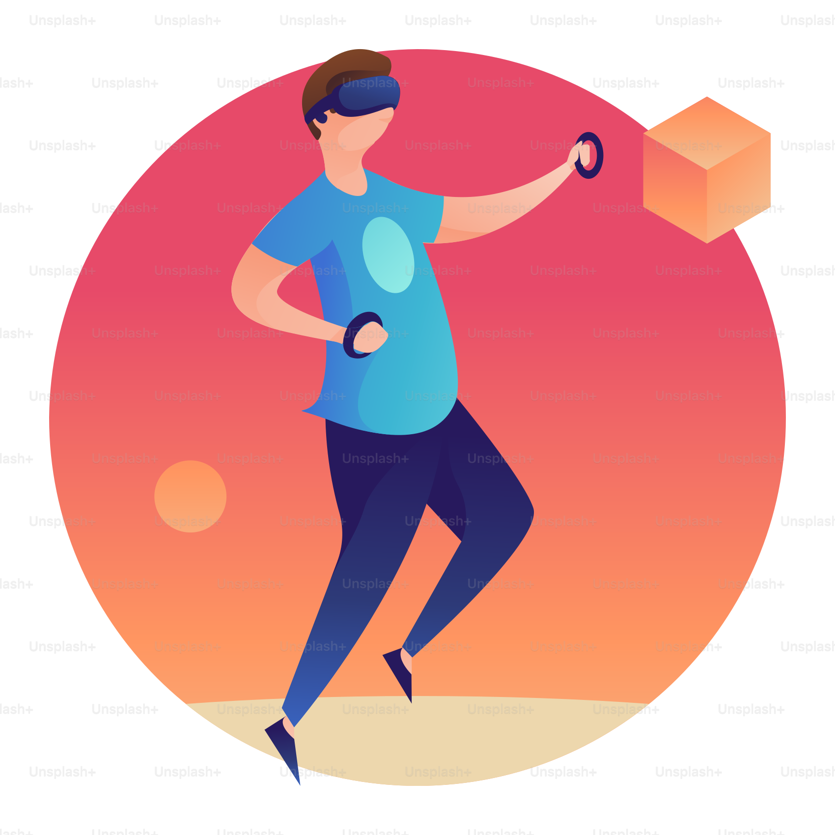 A man is running with an object in his hand