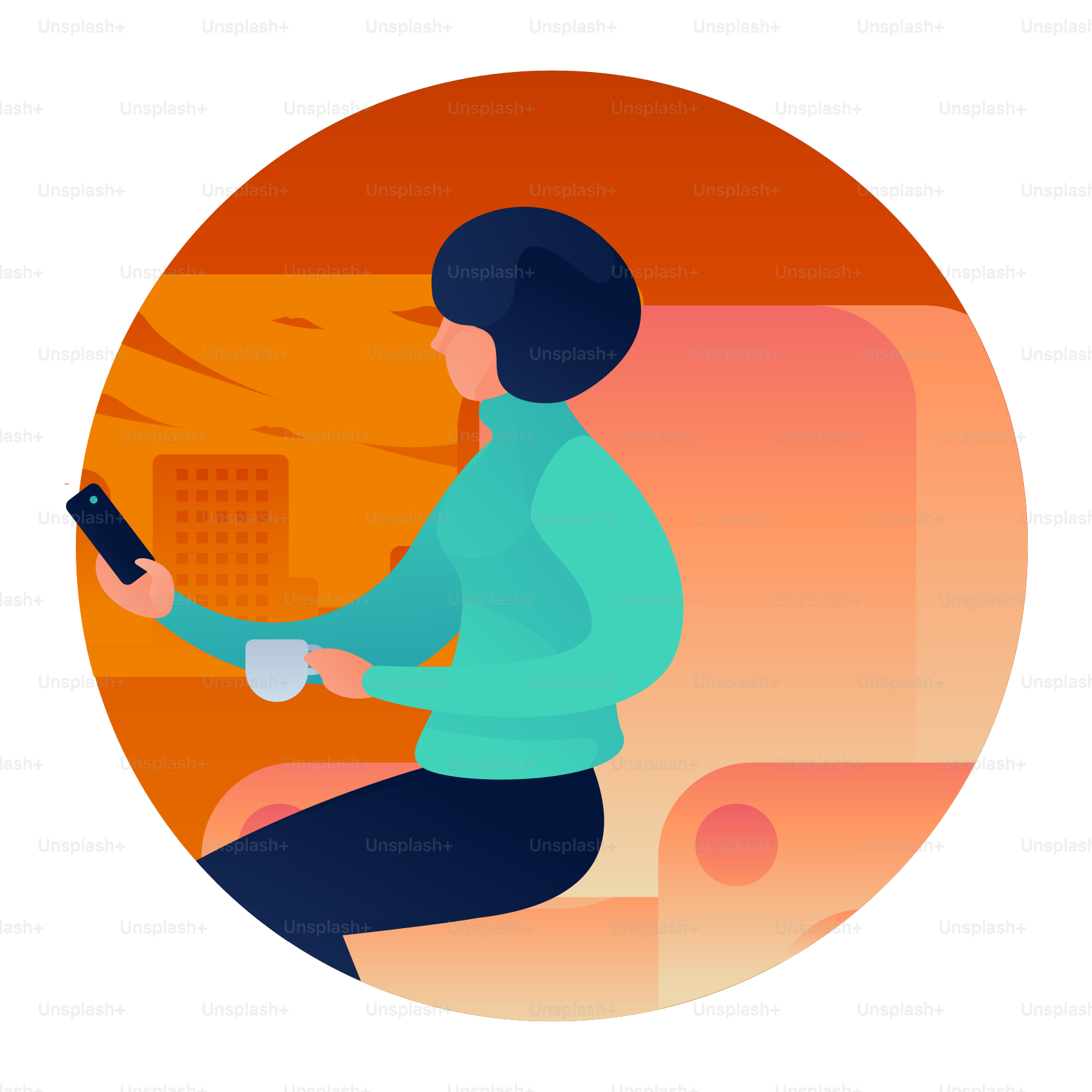 A woman sitting on a chair holding a cell phone