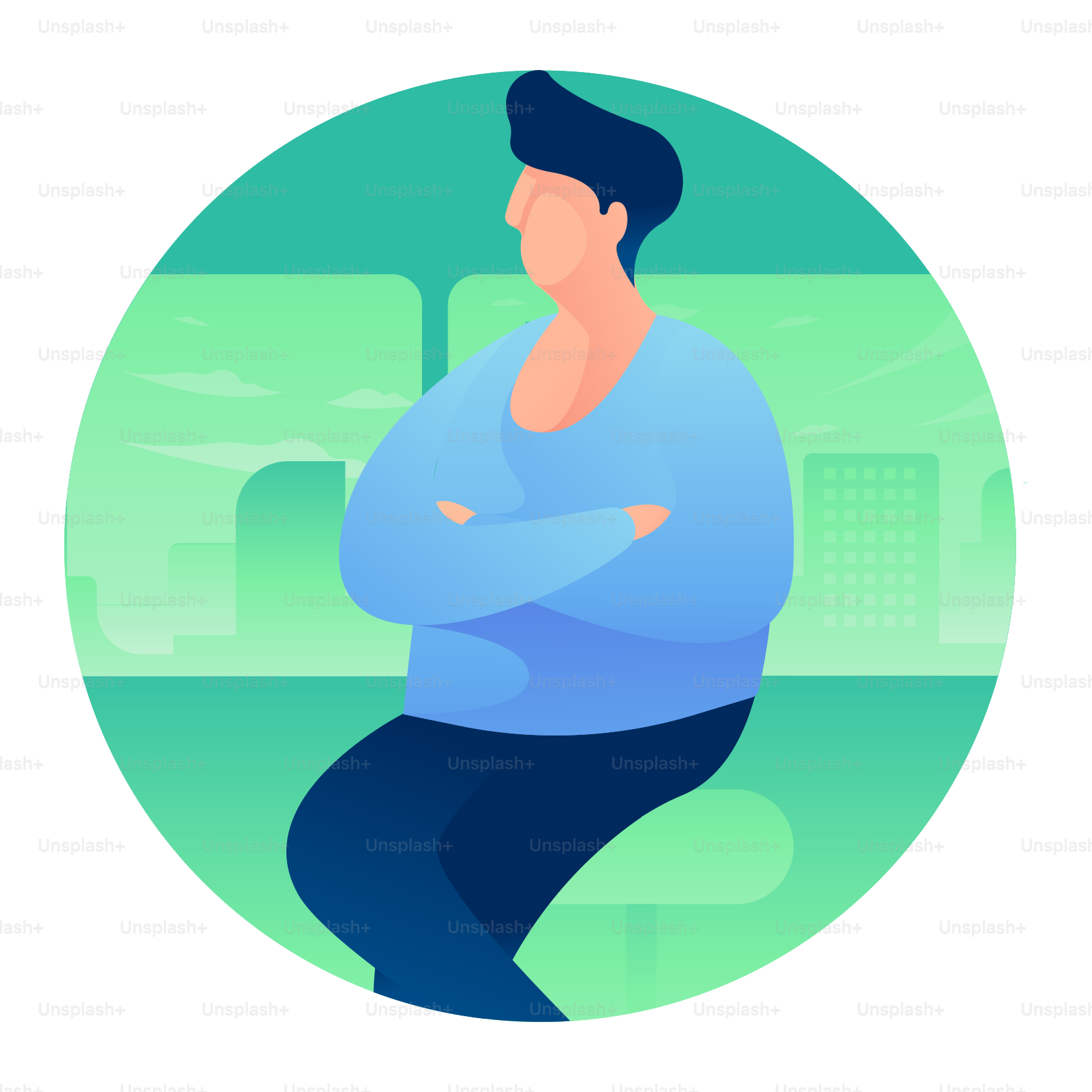 A man is standing with his arms crossed