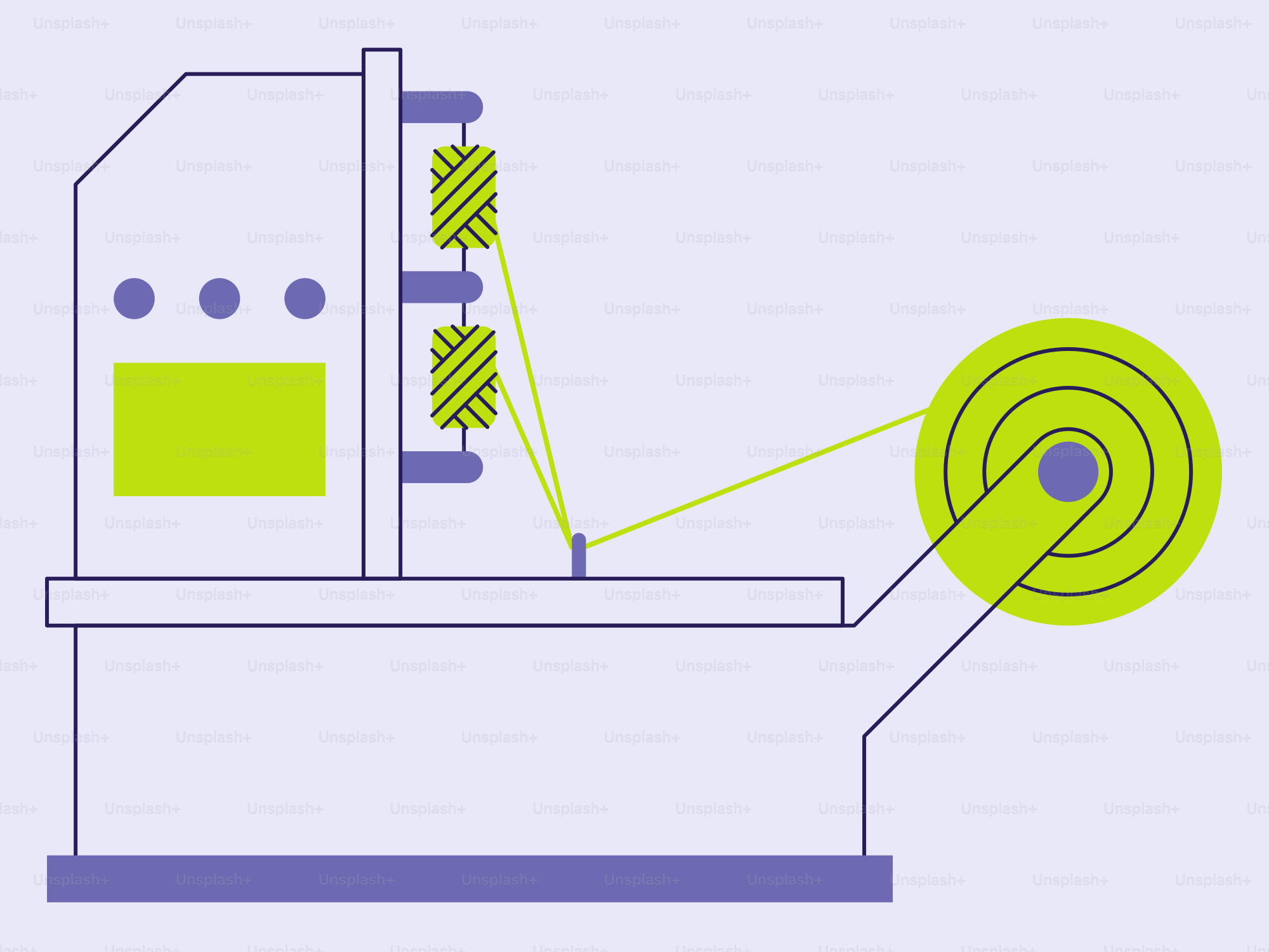 A drawing of a machine cutting a piece of paper
