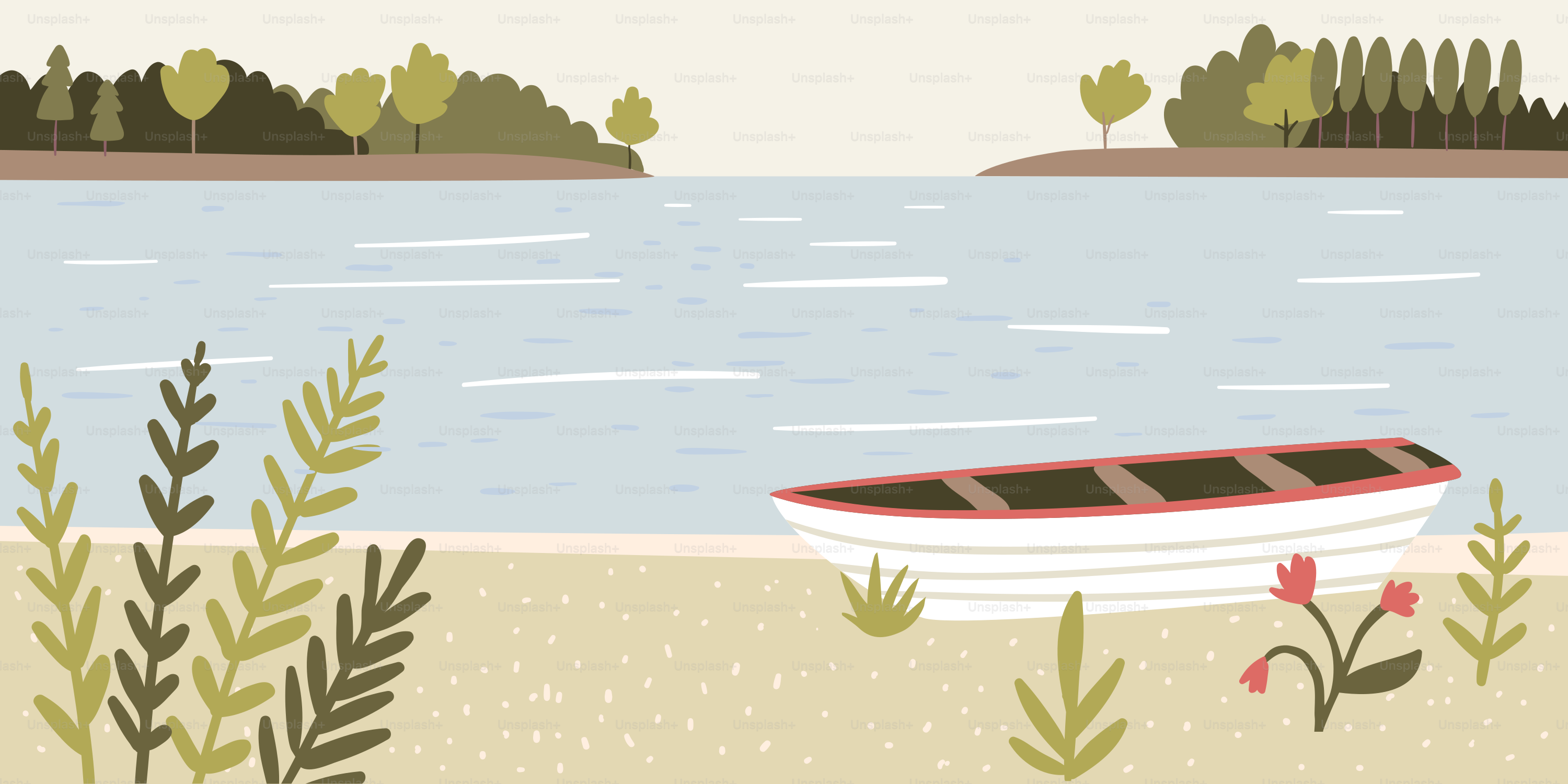 Un bateau posé sur une plage de sable