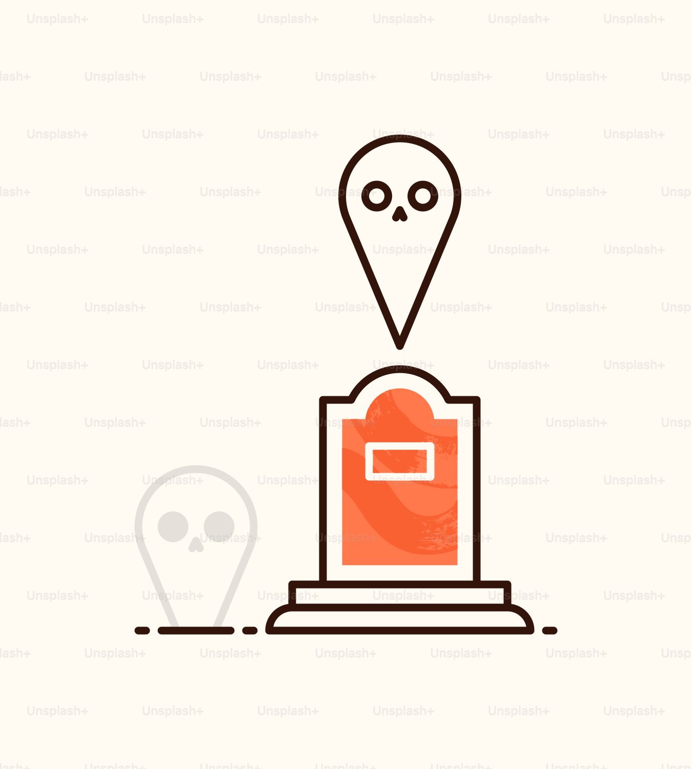 A red marker with a face on it