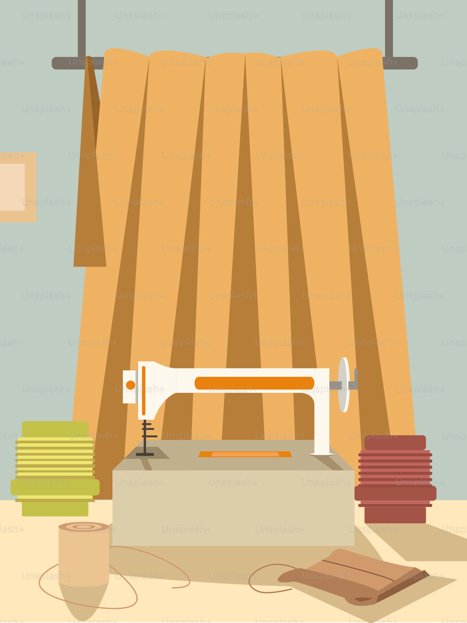 A sewing machine sitting on top of a table