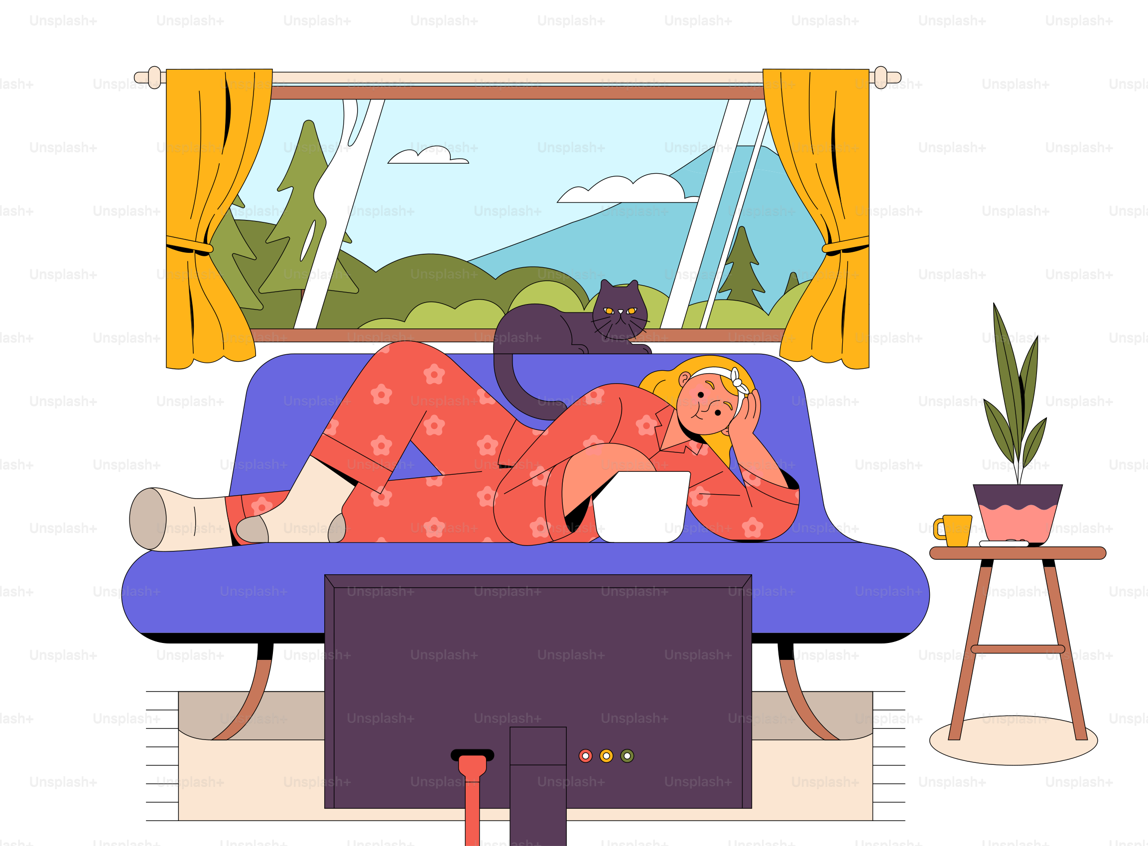 A person laying on a couch with a laptop