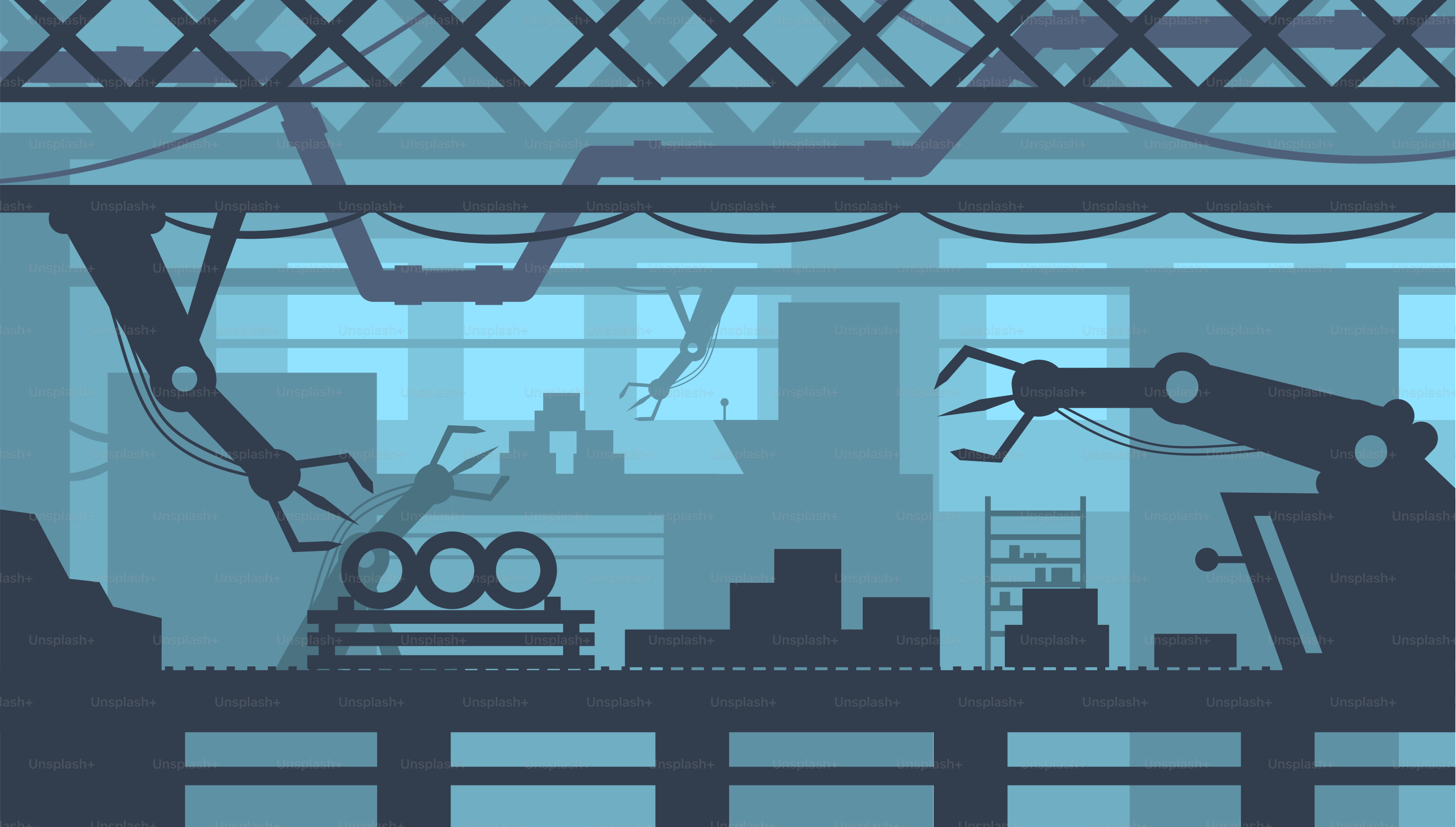 背景にクレーンがある建物の写真