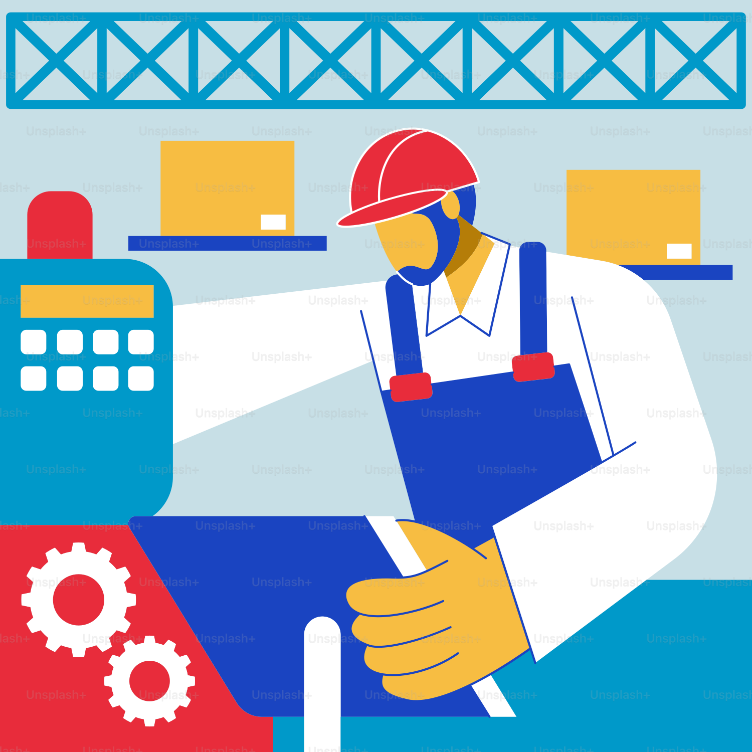 A man working on a machine in a factory