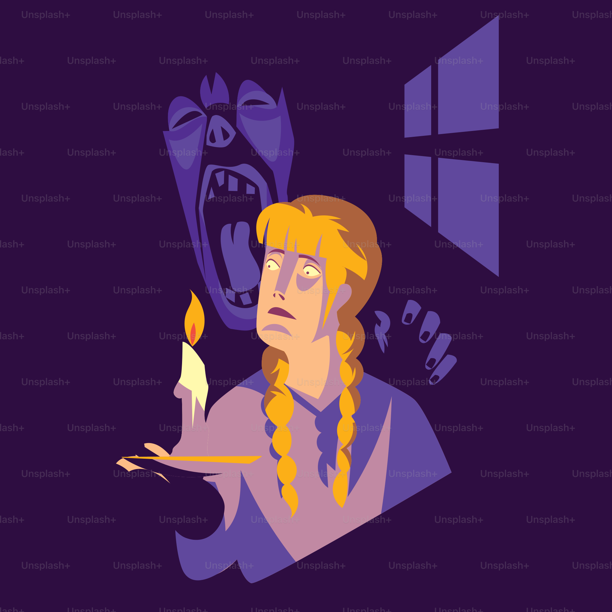 A woman holding a lit candle in her hand