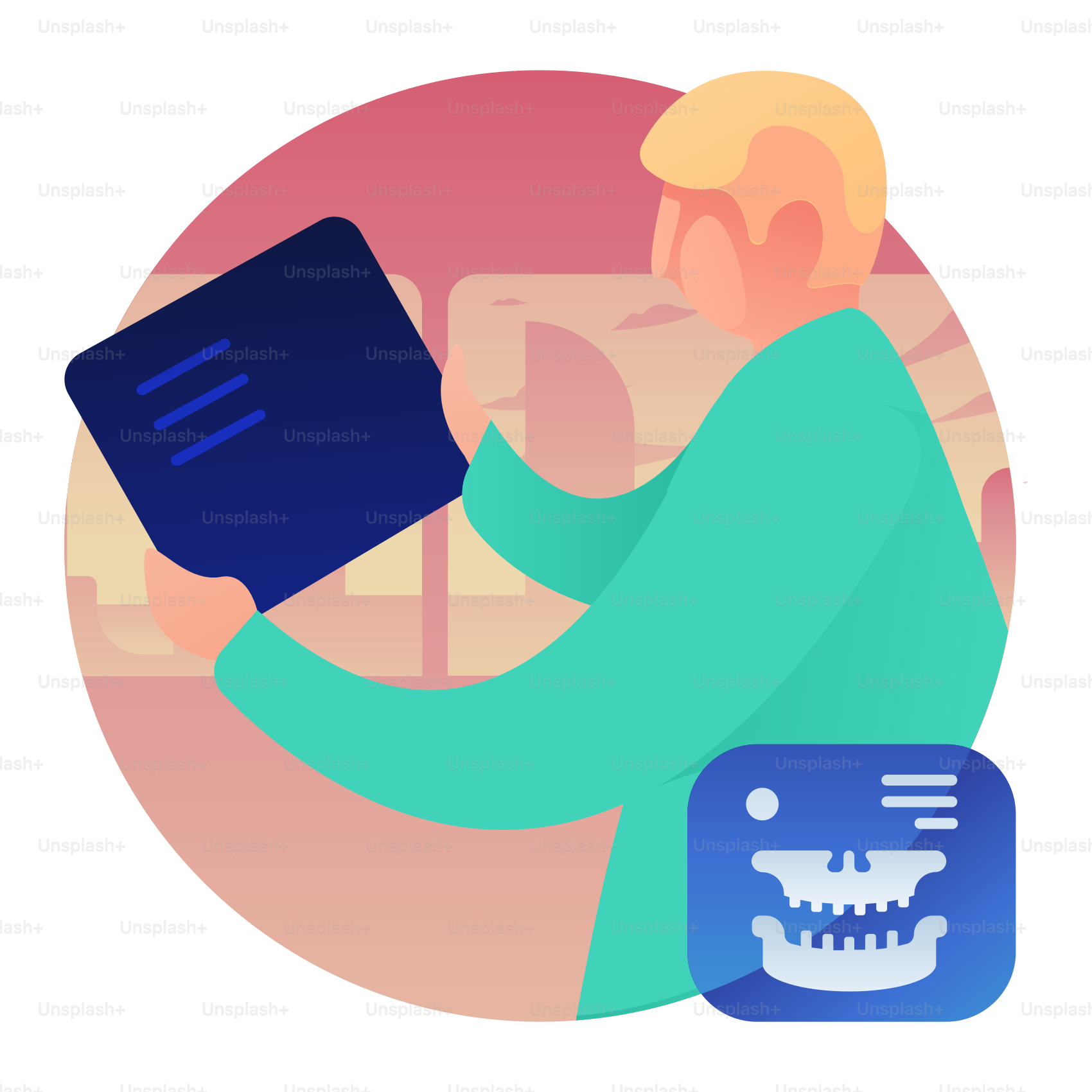 A man with a book in his hand