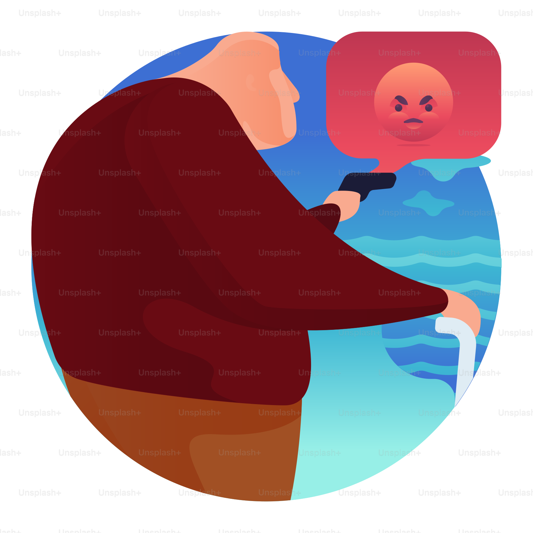 リモコンを手にした男性