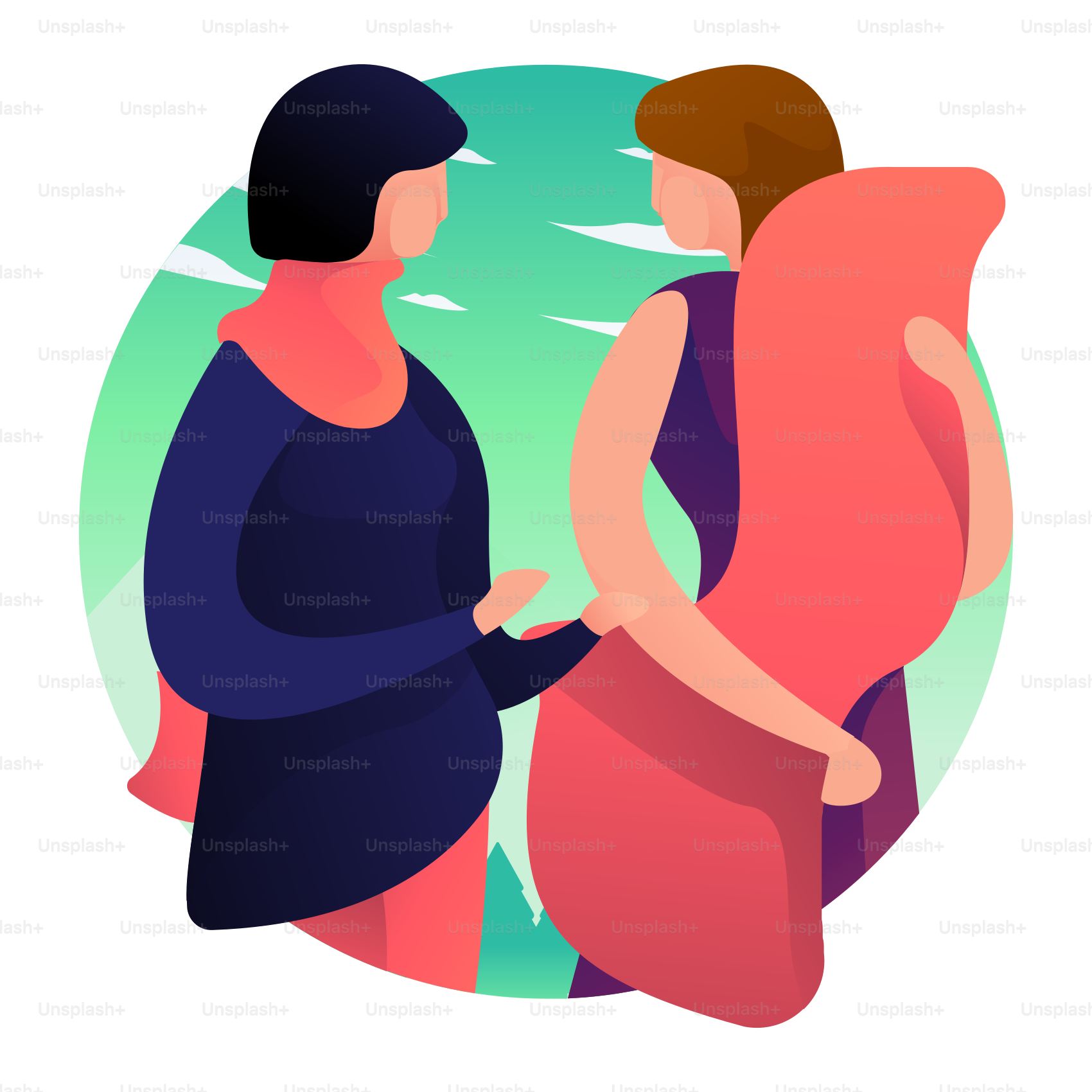 A couple of women standing next to each other