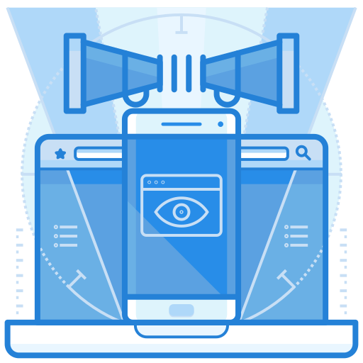 Ein Handy mit zwei Megafonen darauf