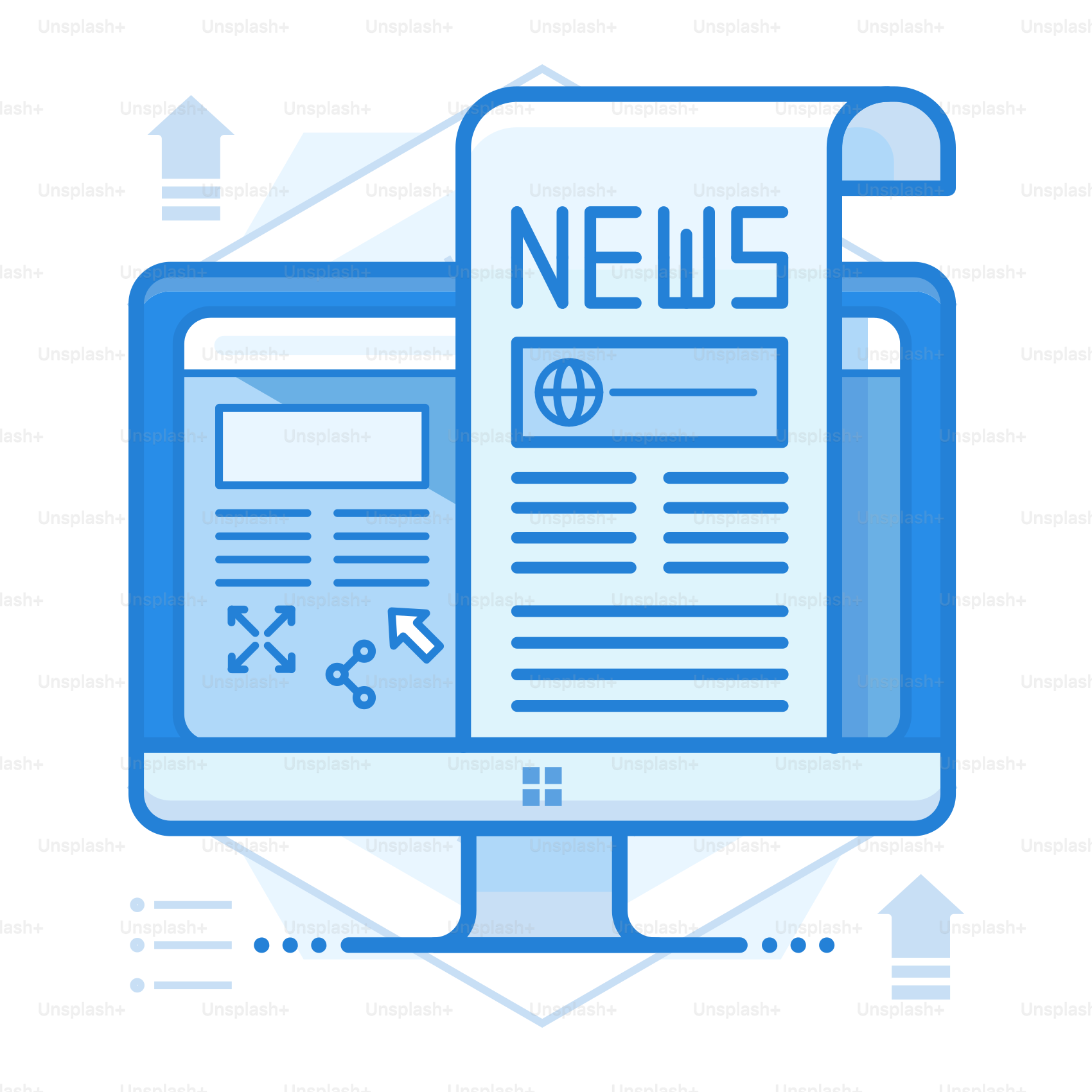 Ein Computerbildschirm mit einer Nachrichtenseite darauf