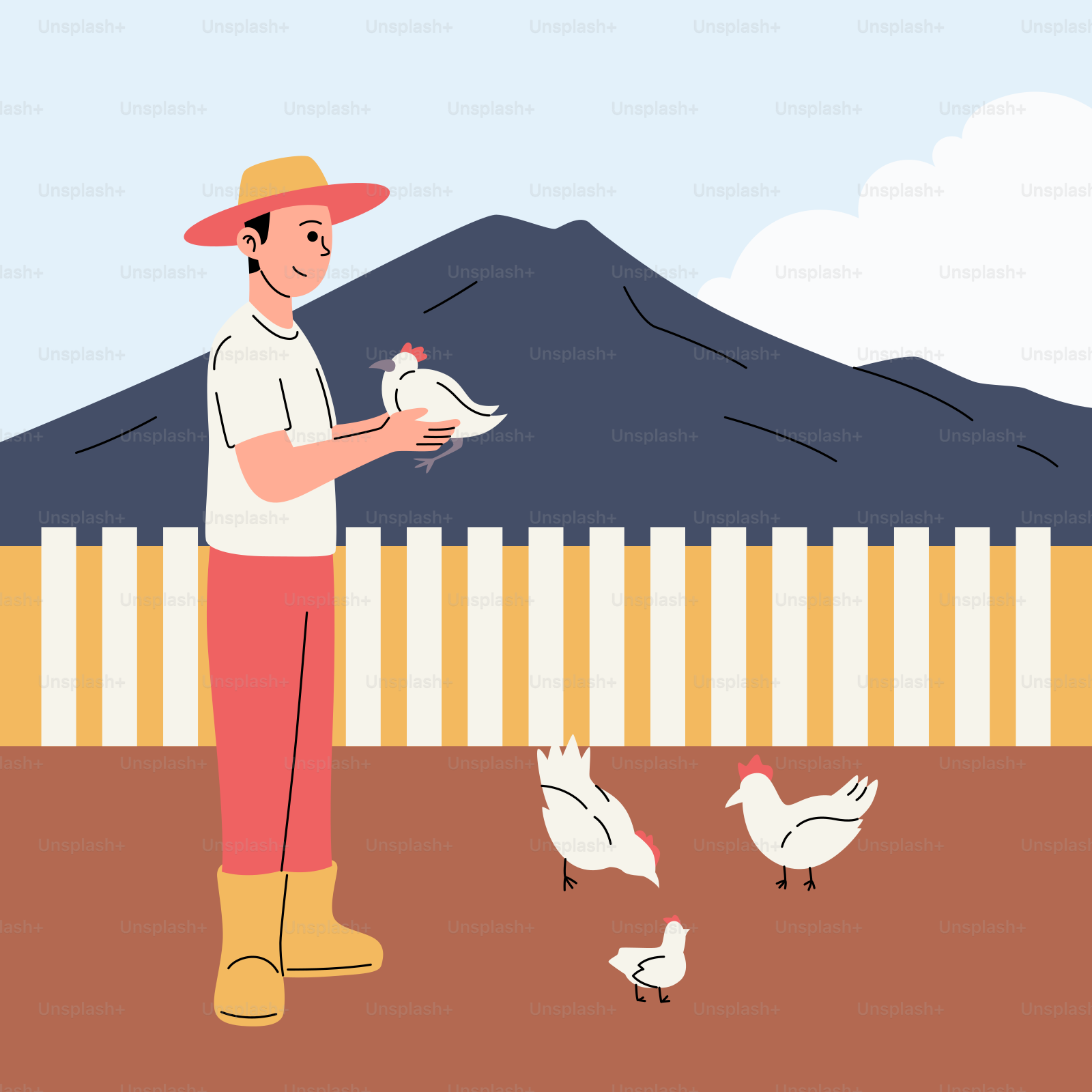 Un homme debout devant une clôture nourrissant des oiseaux