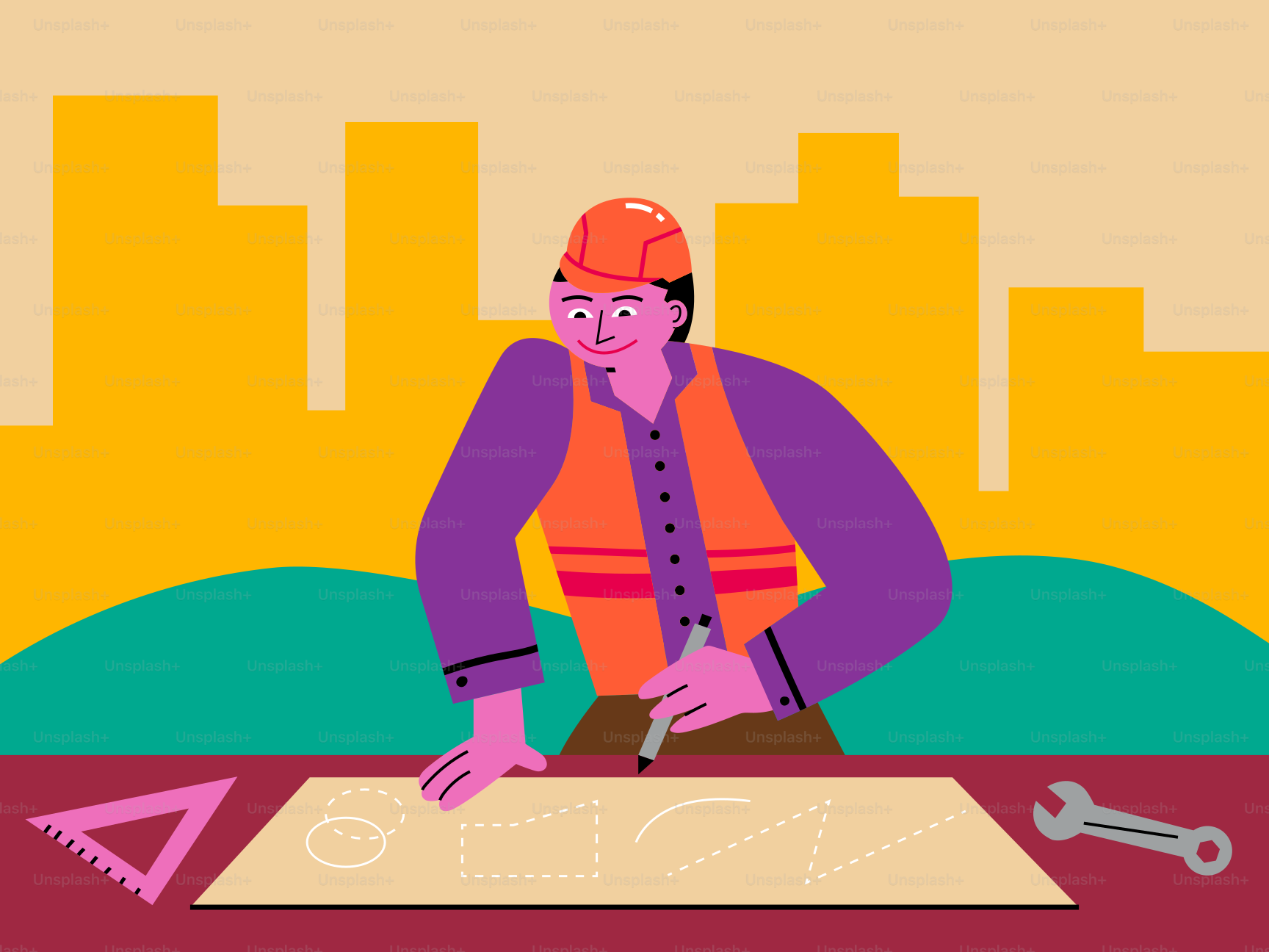 Un homme écrivant sur un bout de papier avec une clé à molette