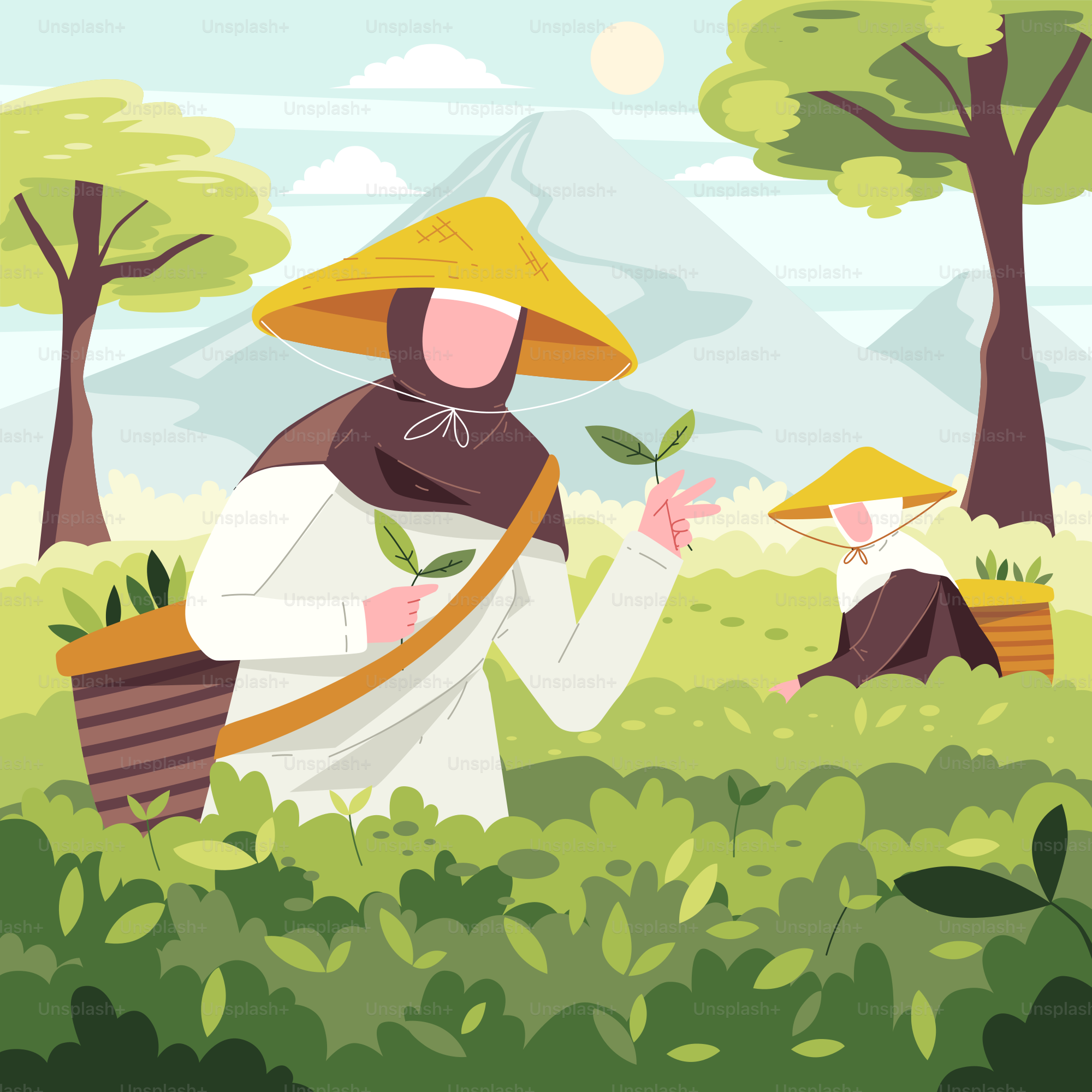 모자를 쓴 남자가 식물을 들고 있는 만화