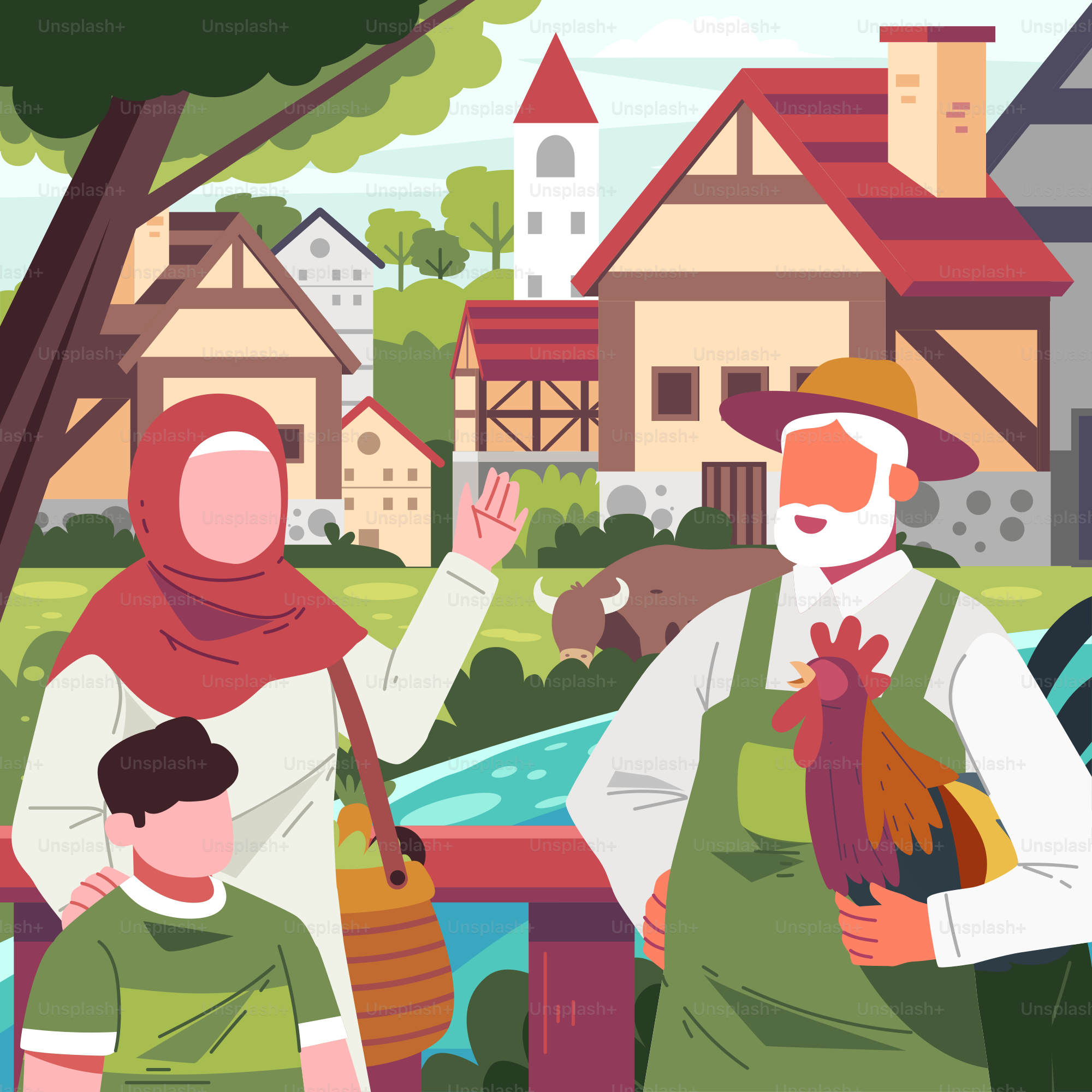 서로 나란히 서 있는 사람들 무리