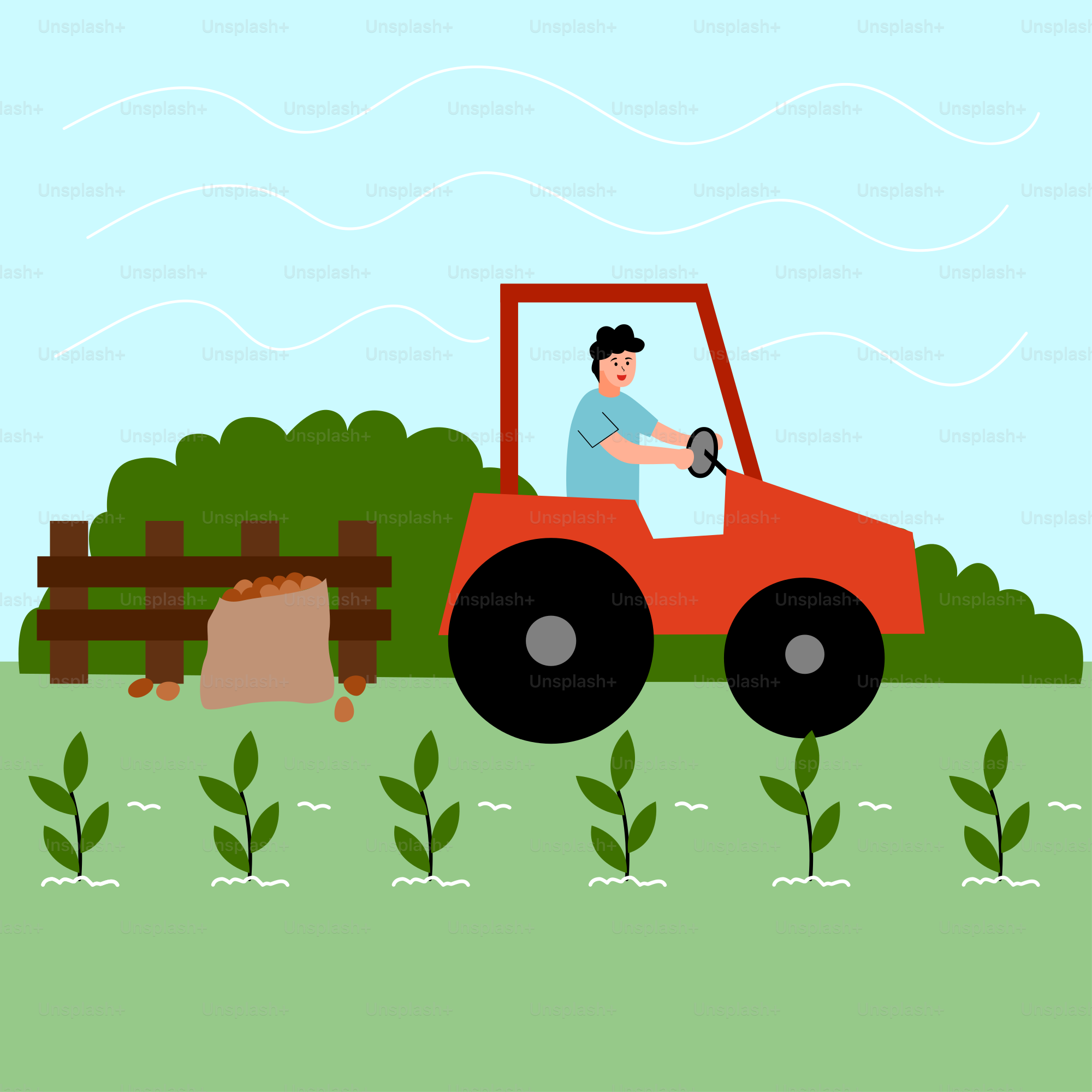 Un homme conduisant un tracteur rouge à travers un champ