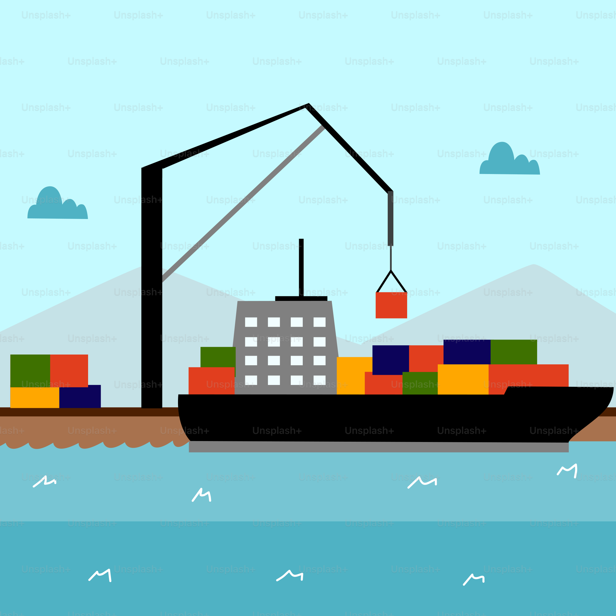 A large boat with a crane on top of it