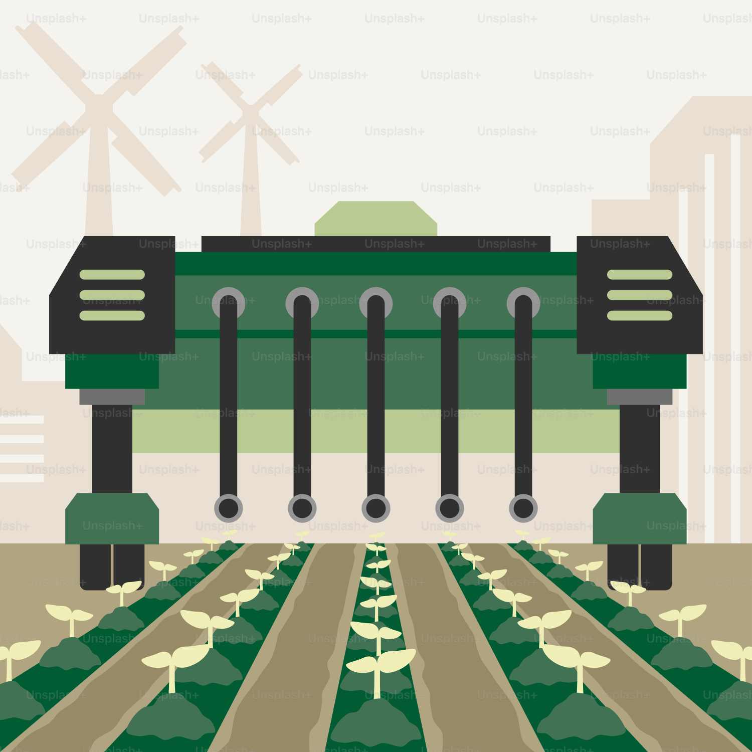 A picture of a machine in a field