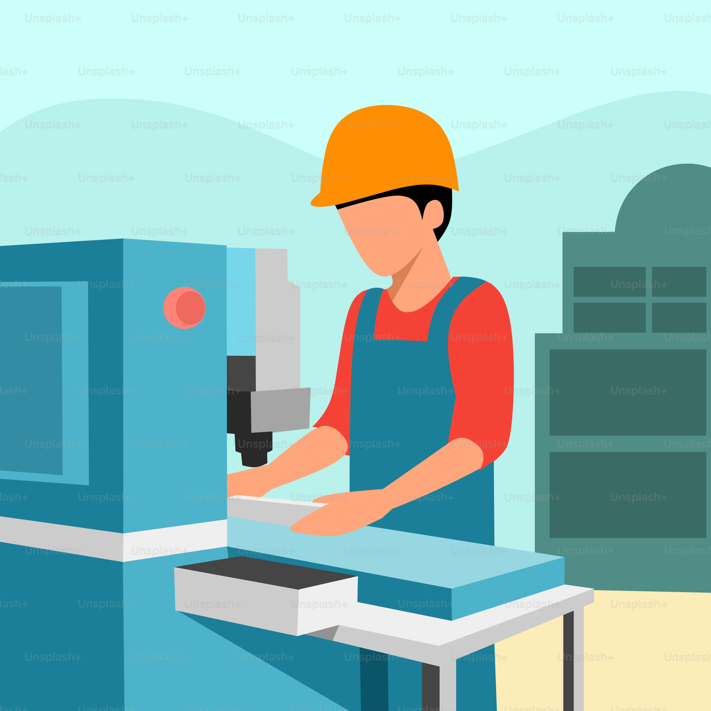 A man working on a machine in a factory