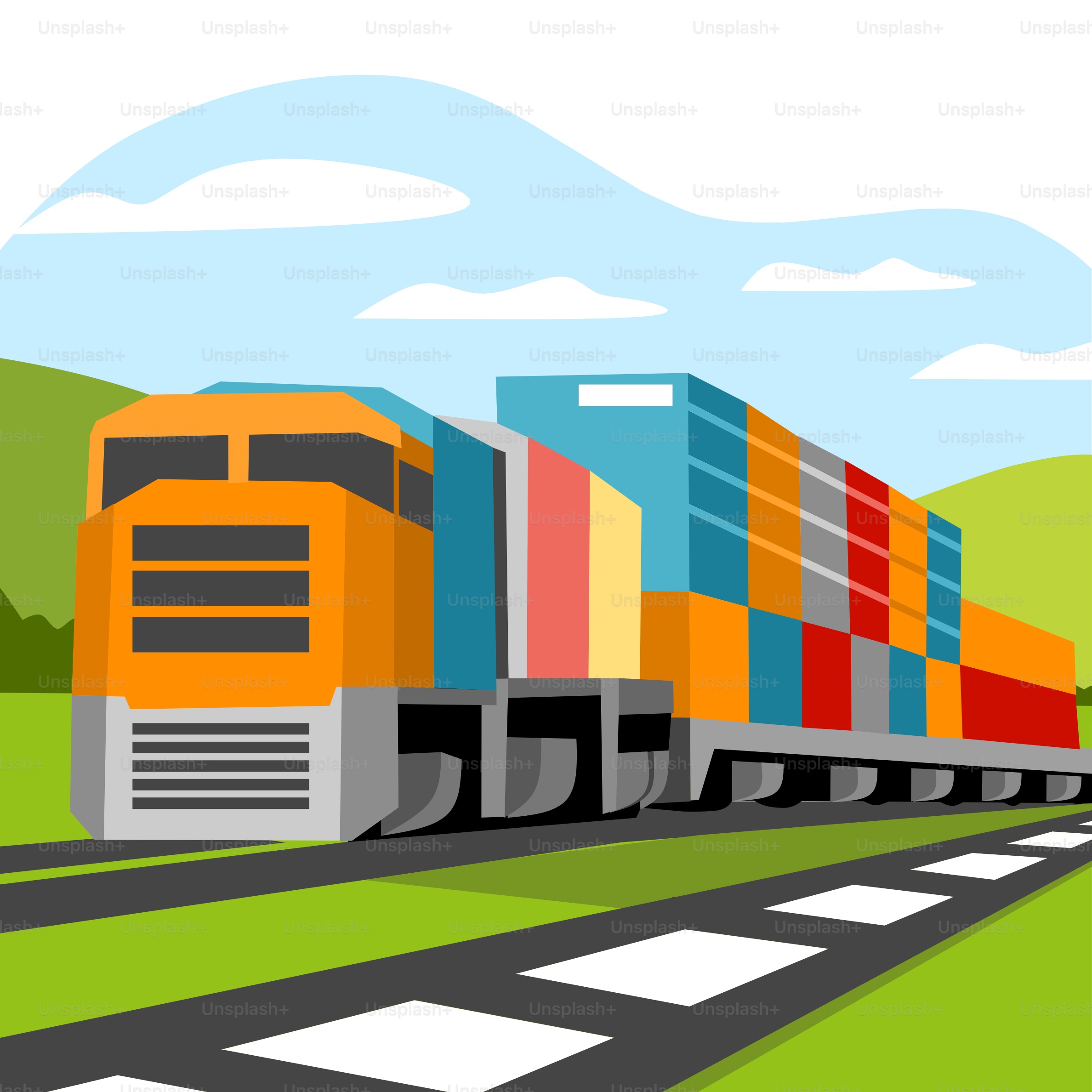 Um trem viajando por uma linha de trem ao lado de uma floresta