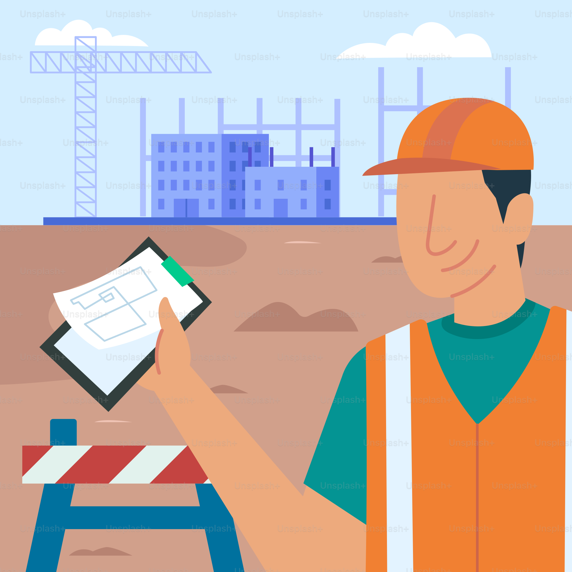 A man in a hard hat holding a tablet