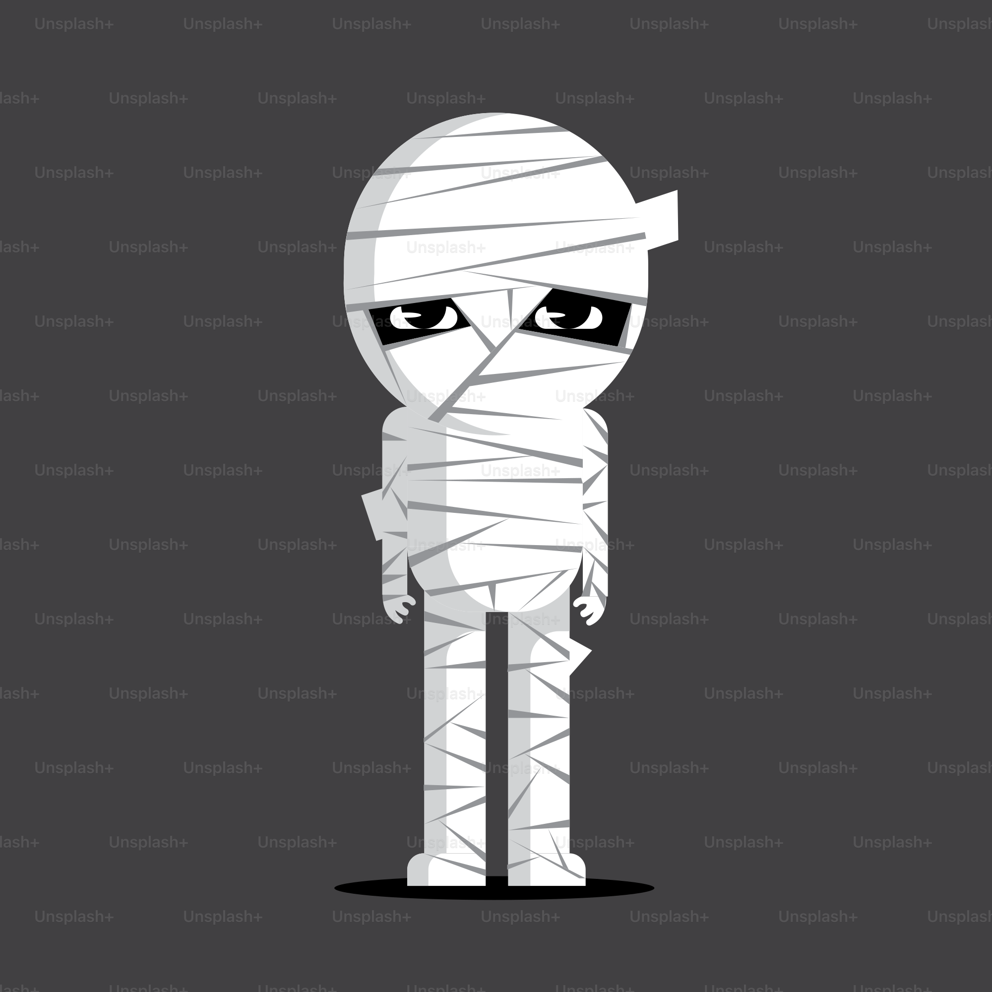 Eine Cartoonfigur mit bandagiertem Gesicht