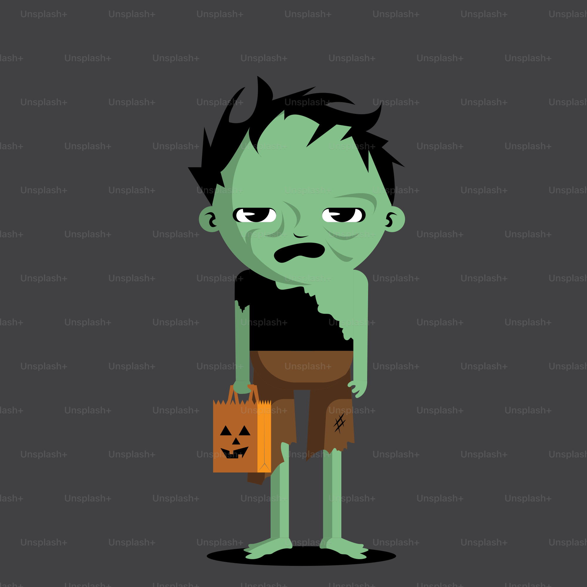 Eine Zeichentrickfigur, die eine Tricktasche hält