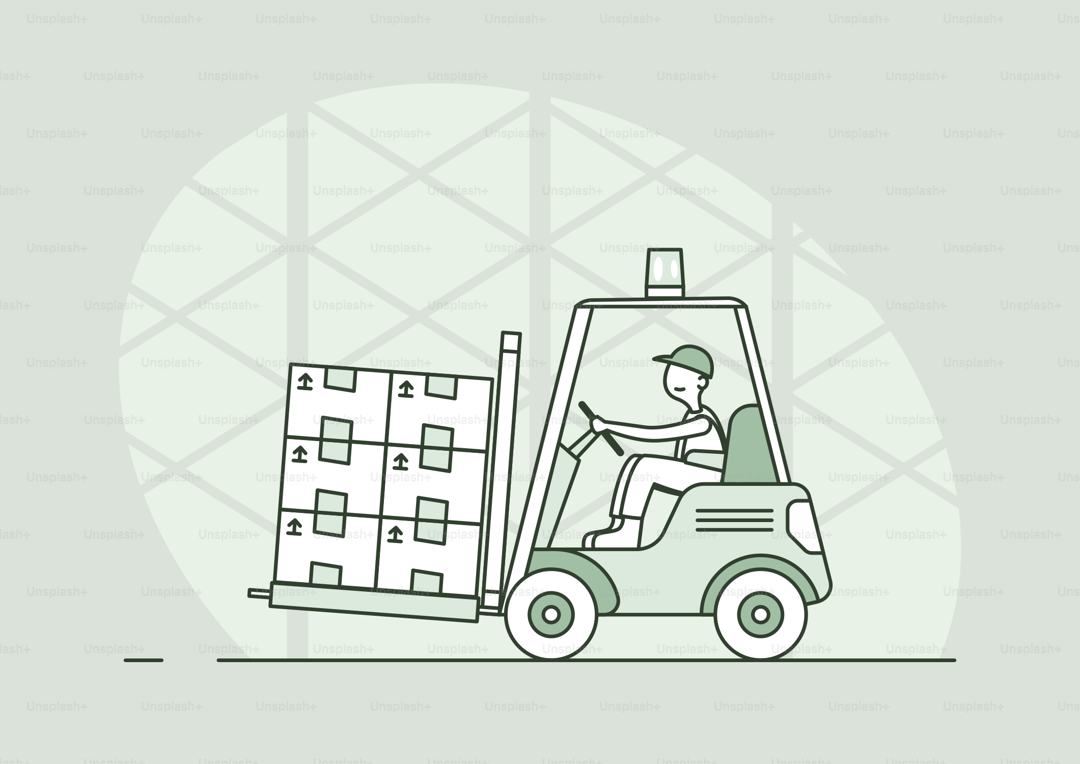 A man driving a forklift with boxes on it