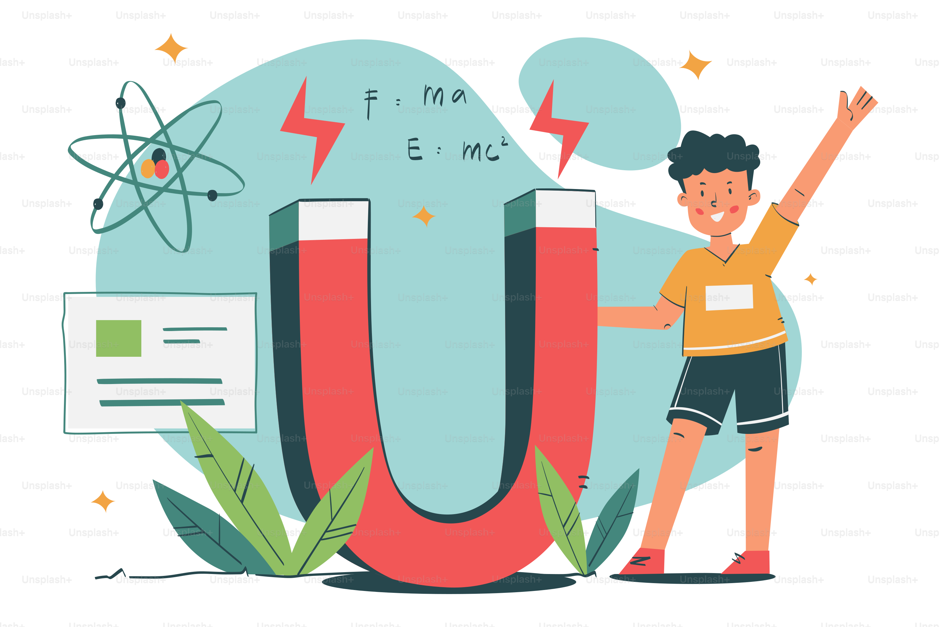 A man standing in front of a letter u