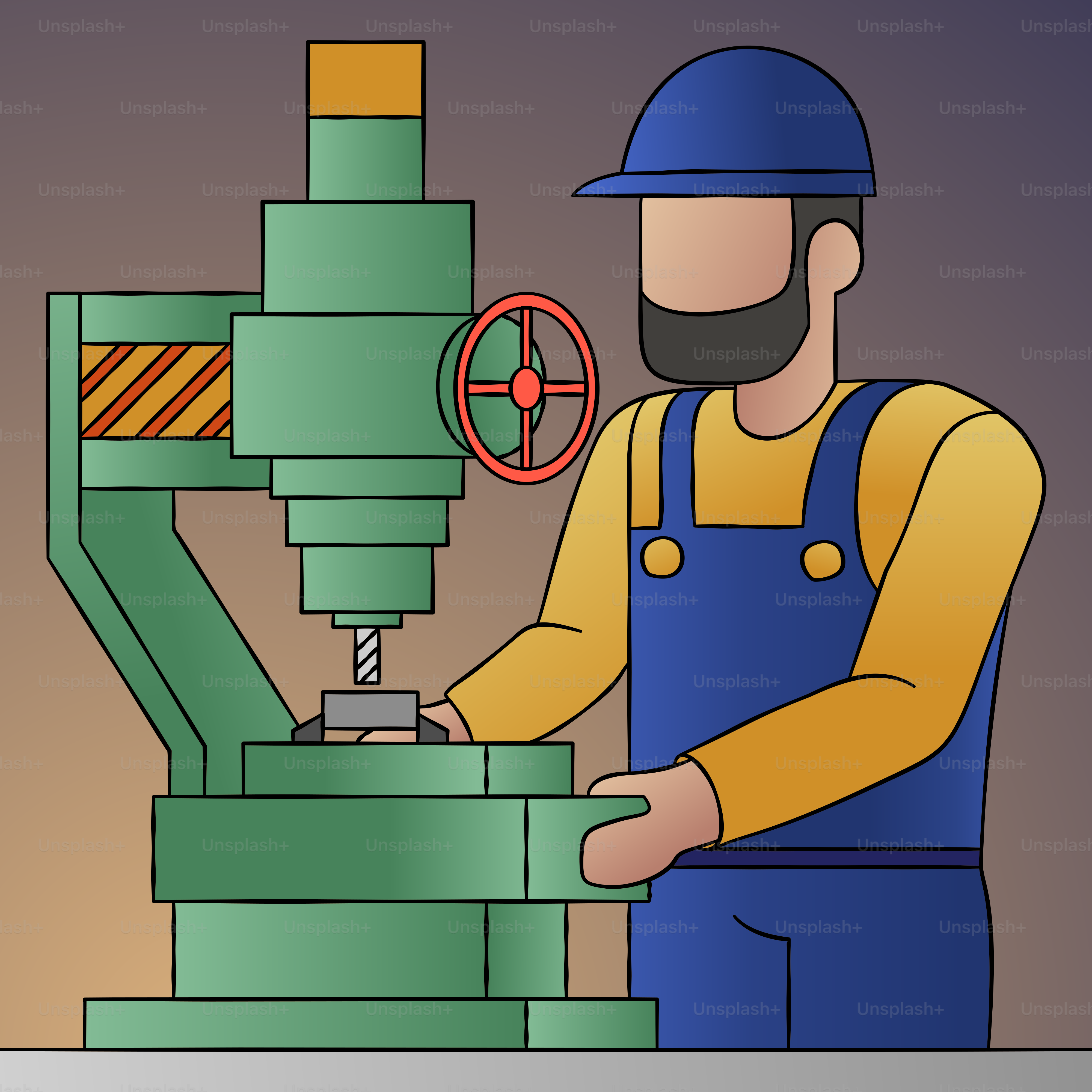 A man in overalls working on a machine