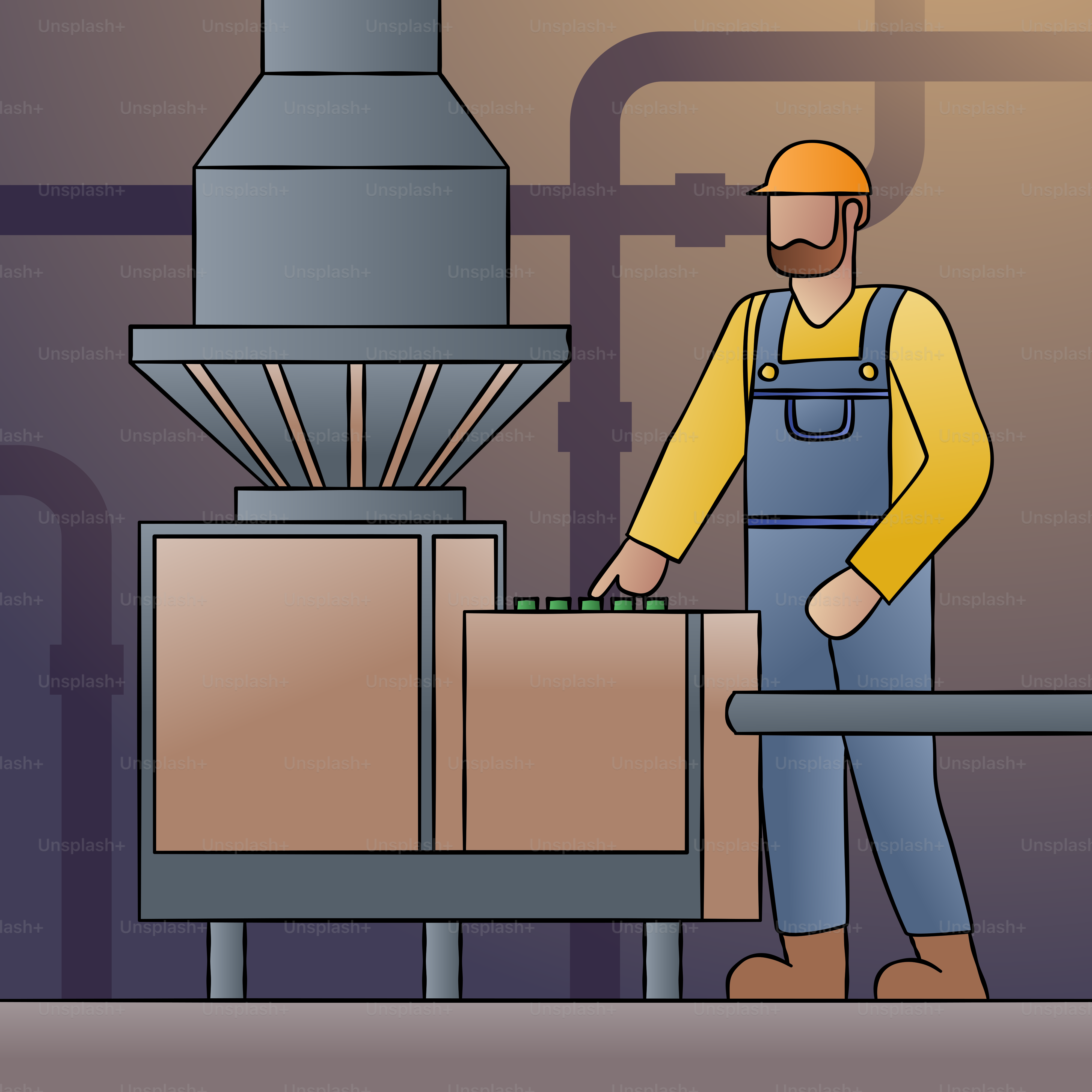 A man standing in front of a machine in a factory