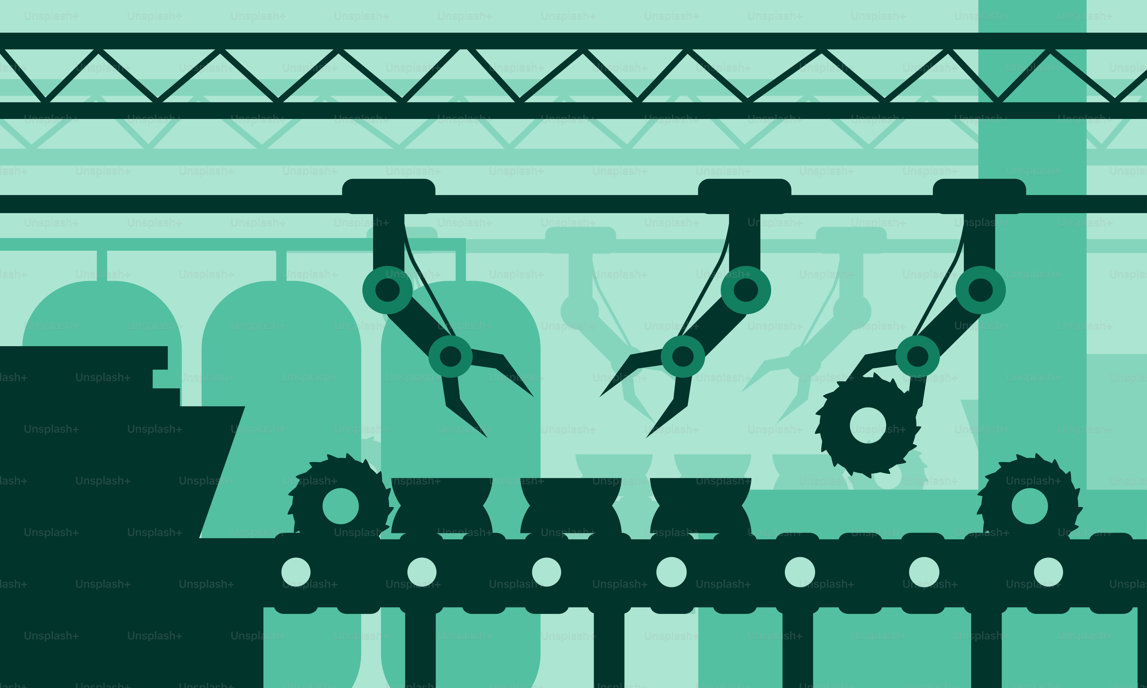 A picture of a factory with pipes and machinery