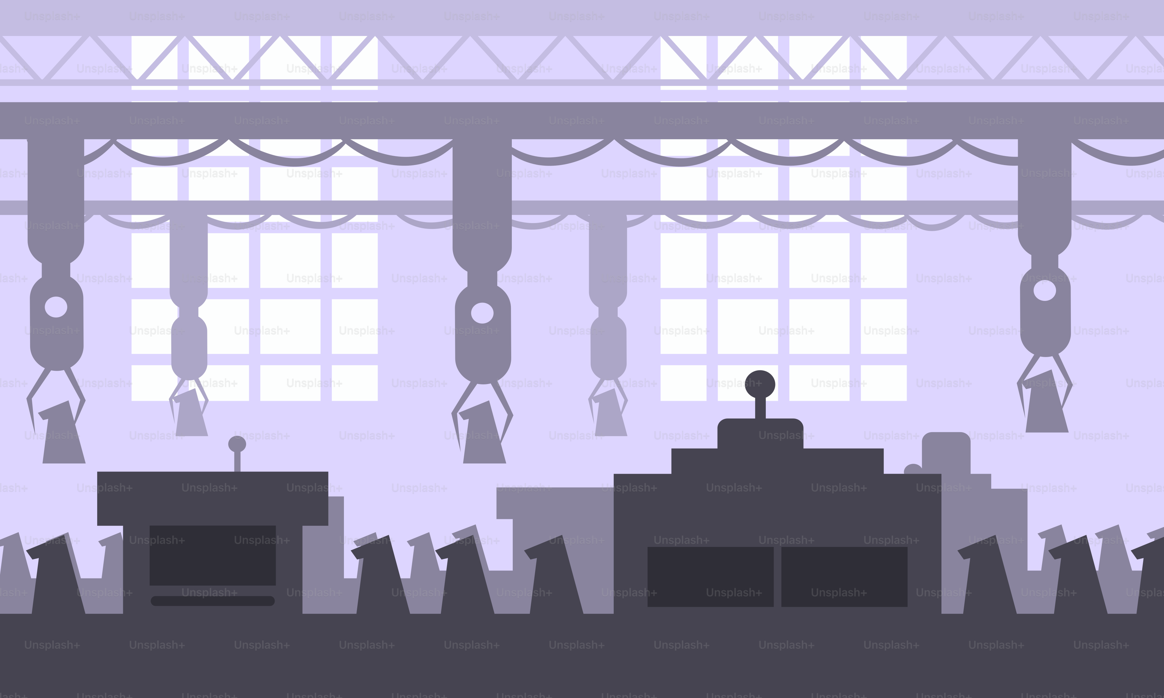 窓がたくさんある大きな部屋