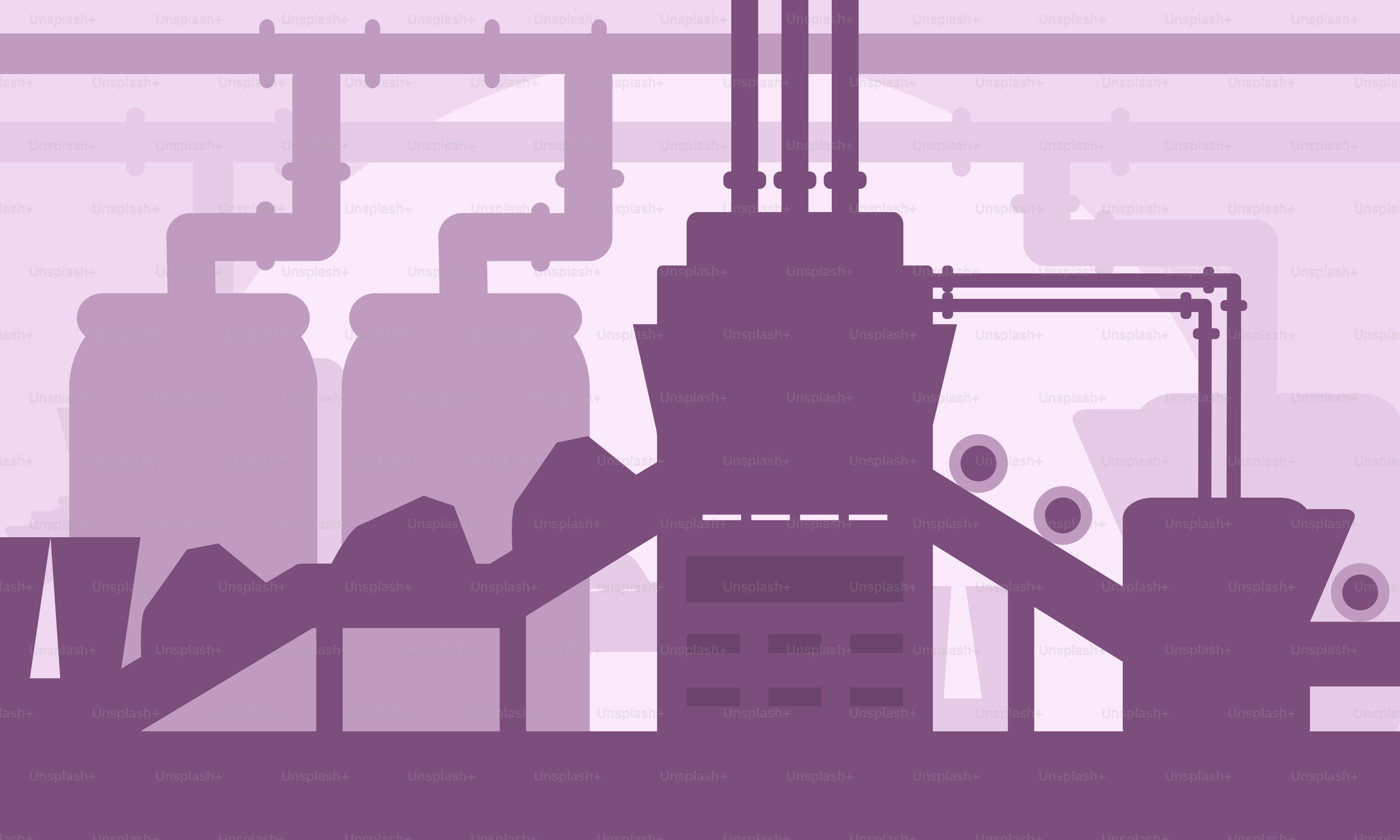 A picture of a factory with pipes and pipes