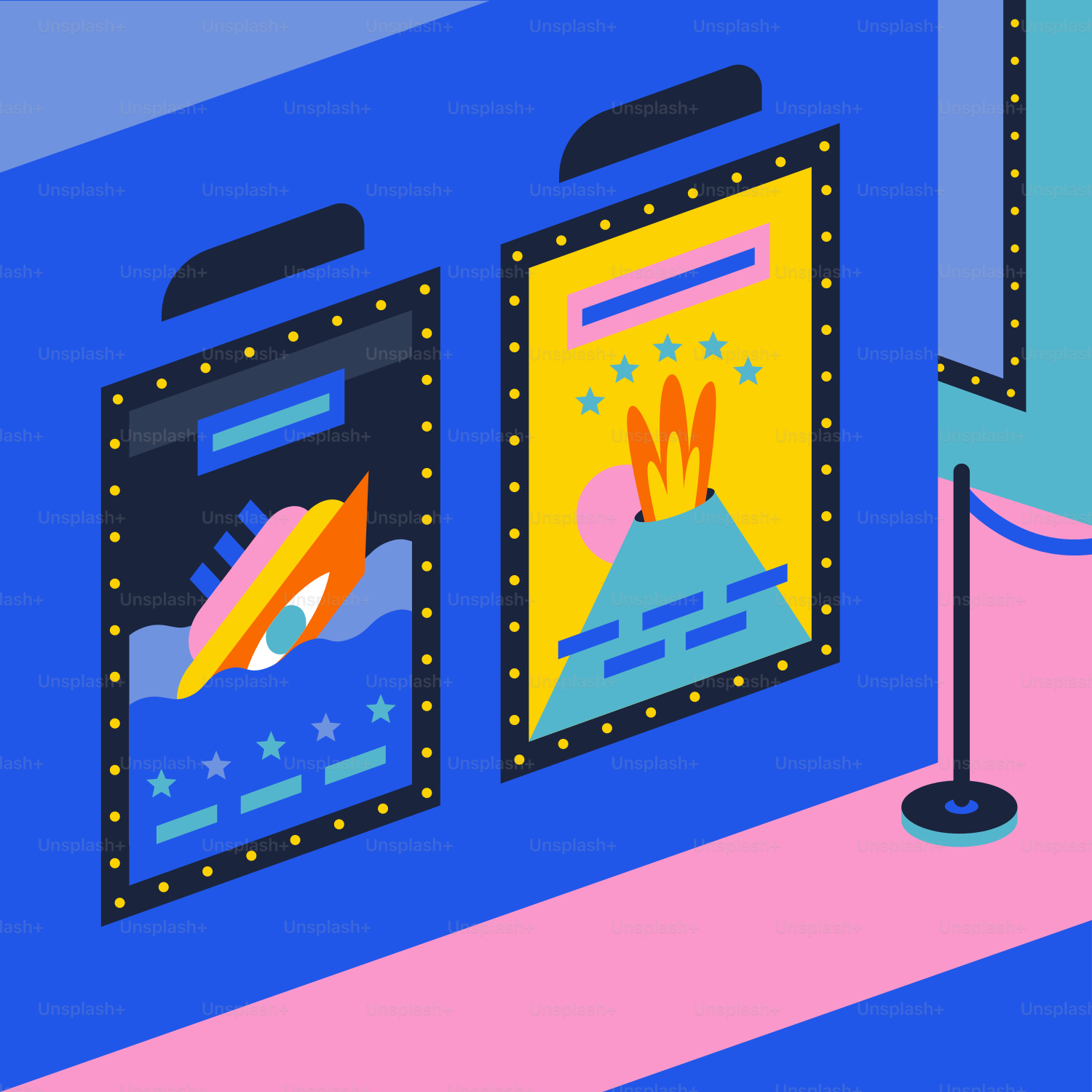 Un libro azul con dos imágenes