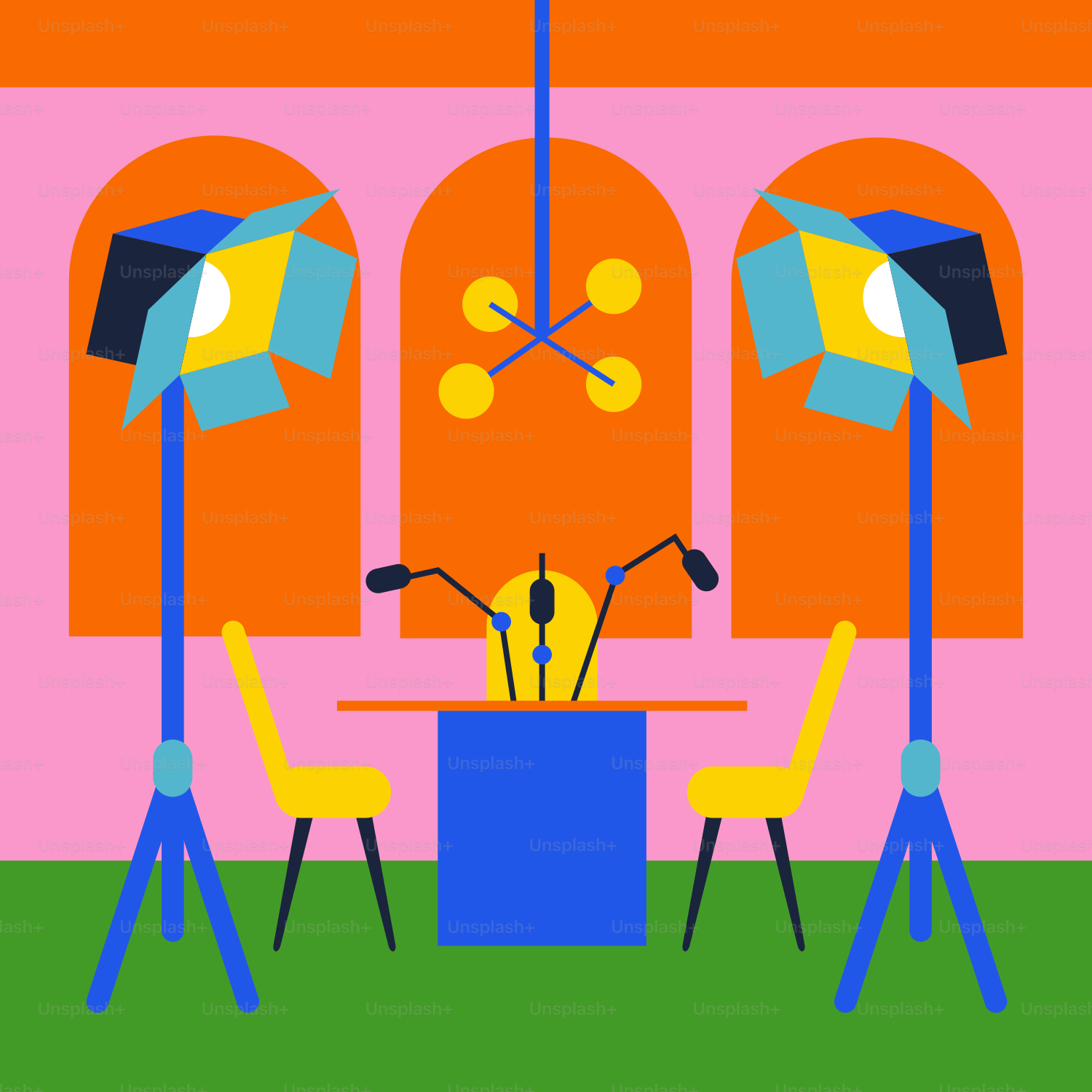 A room with two chairs and a table