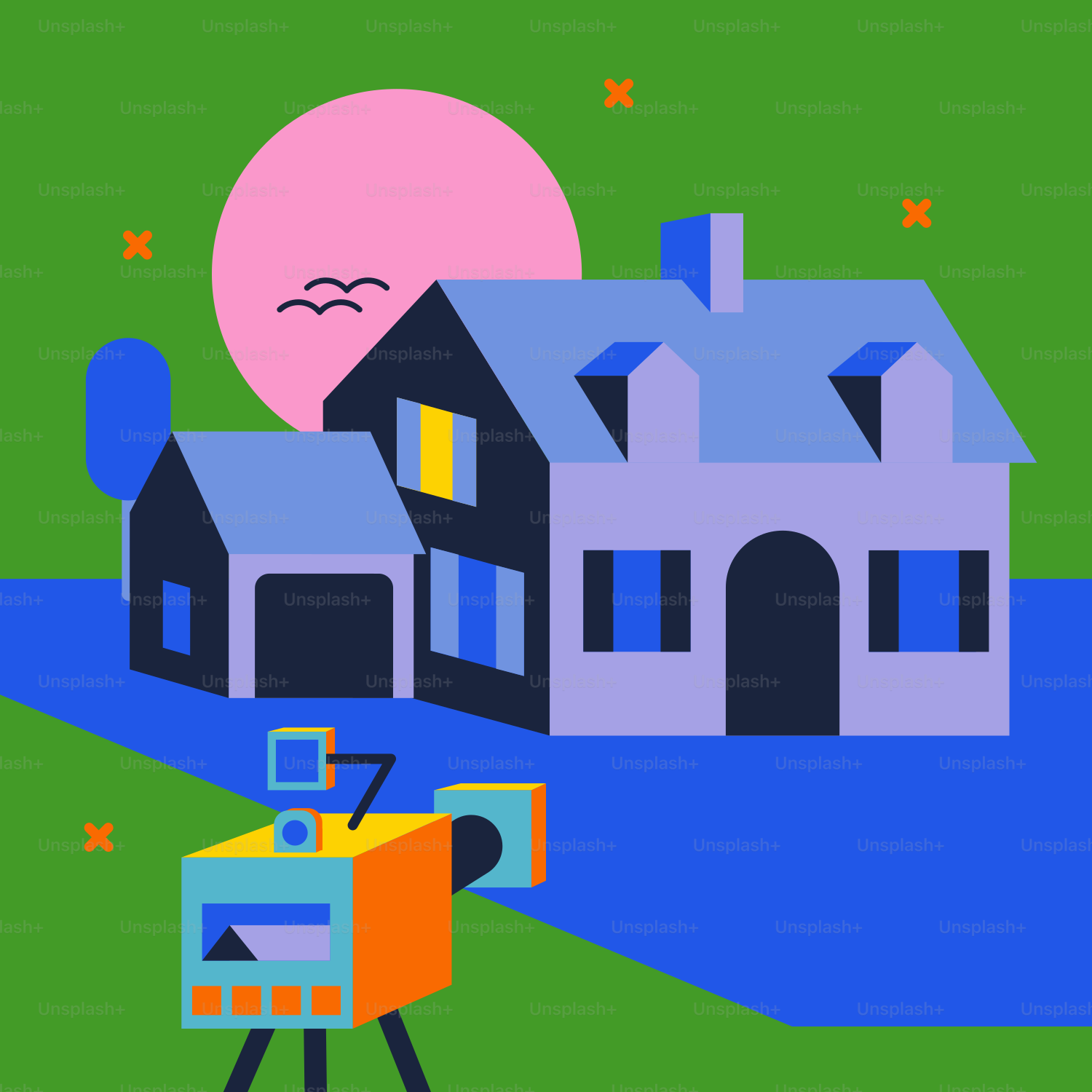 Una persona de pie frente a una casa vector – Imagen de Edificio en Unsplash, image size:3000x3000