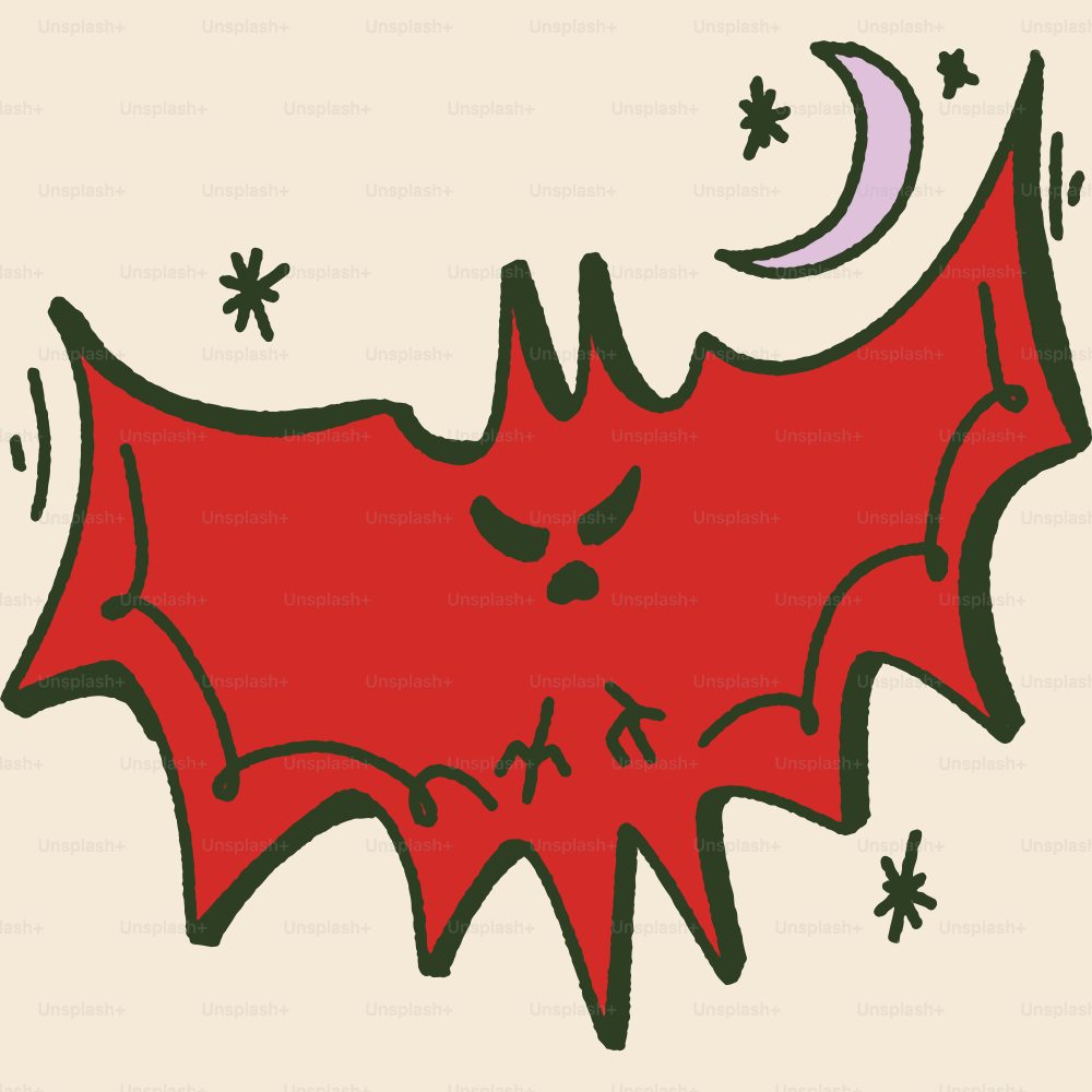 A red bat with a crescent on its nose