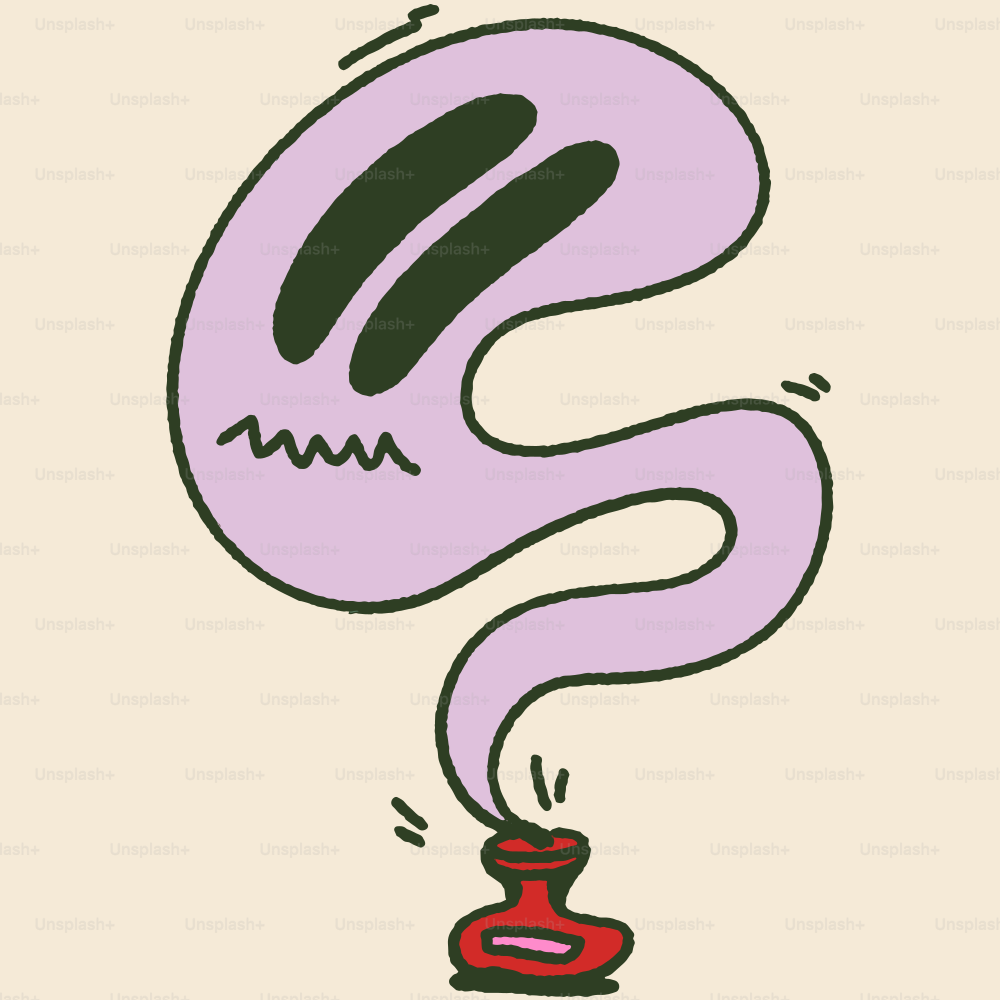 A drawing of a purple object with a red object in the middle of it