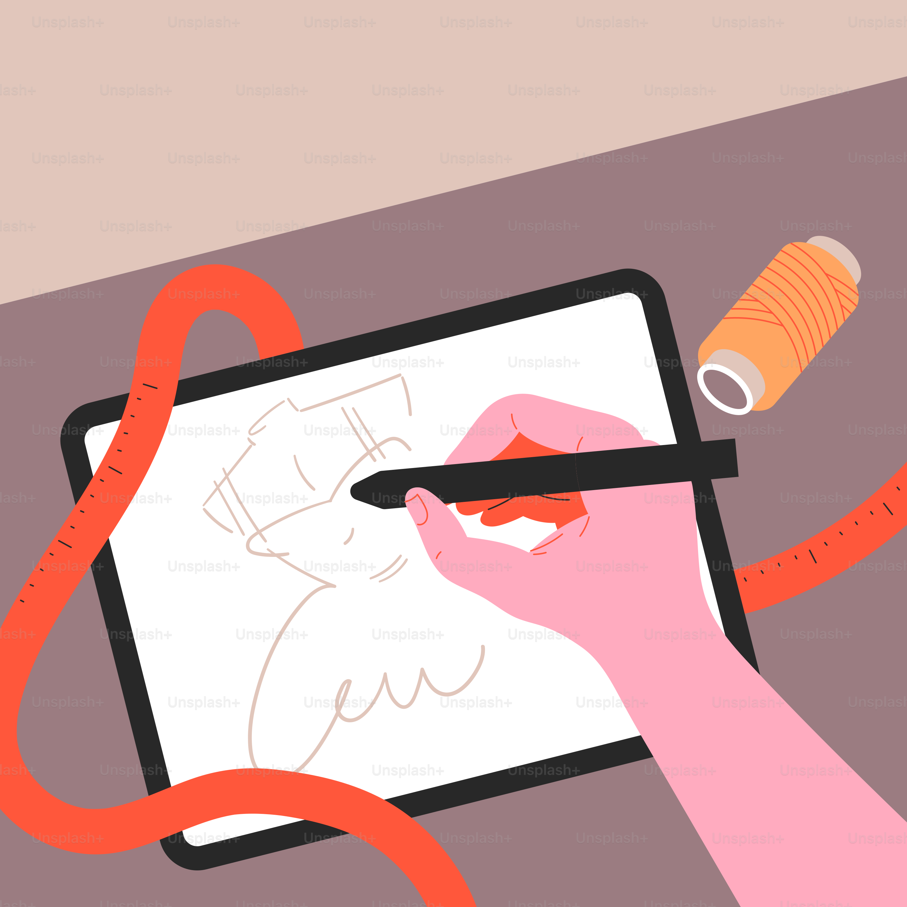 A person drawing a picture on a tablet