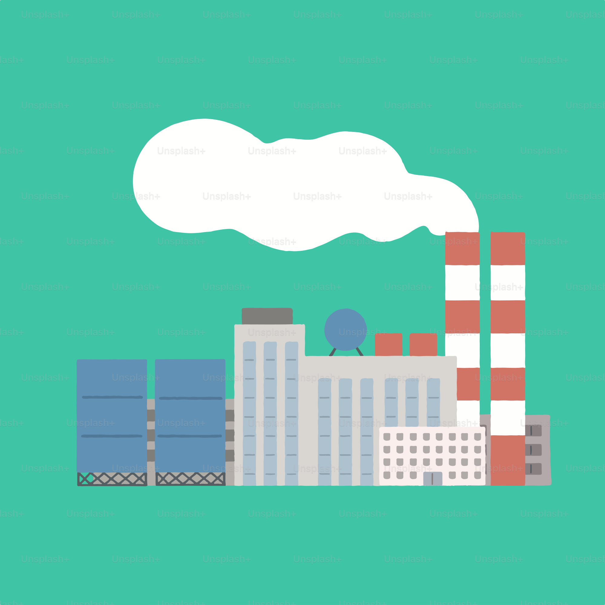 A factory with smoke coming out of it