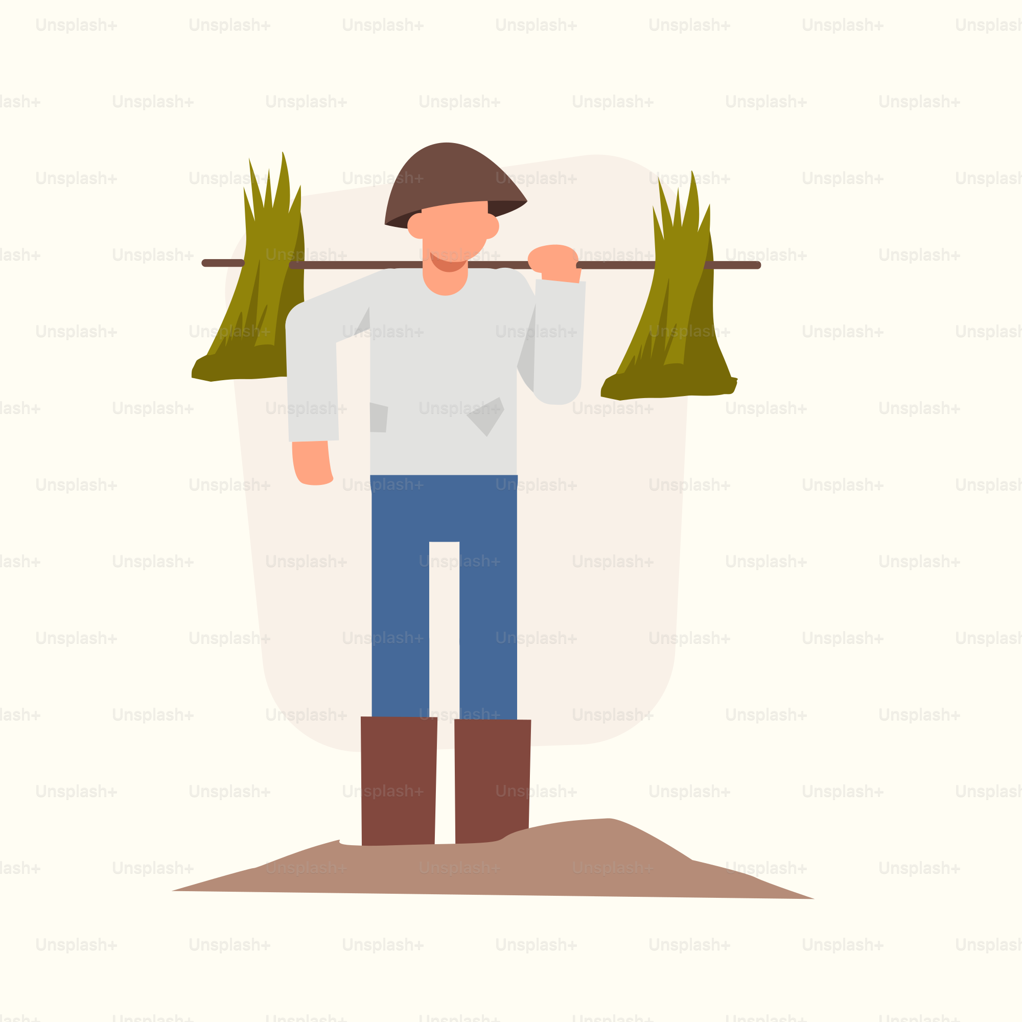 A man holding a pair of green plants