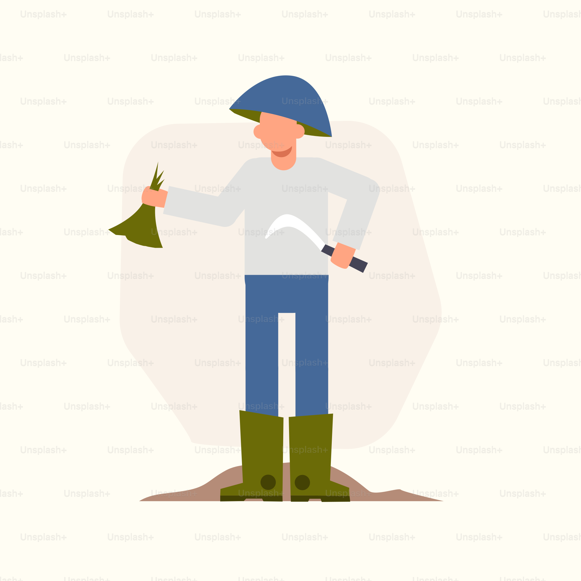 A man holding a christmas tree and a bell