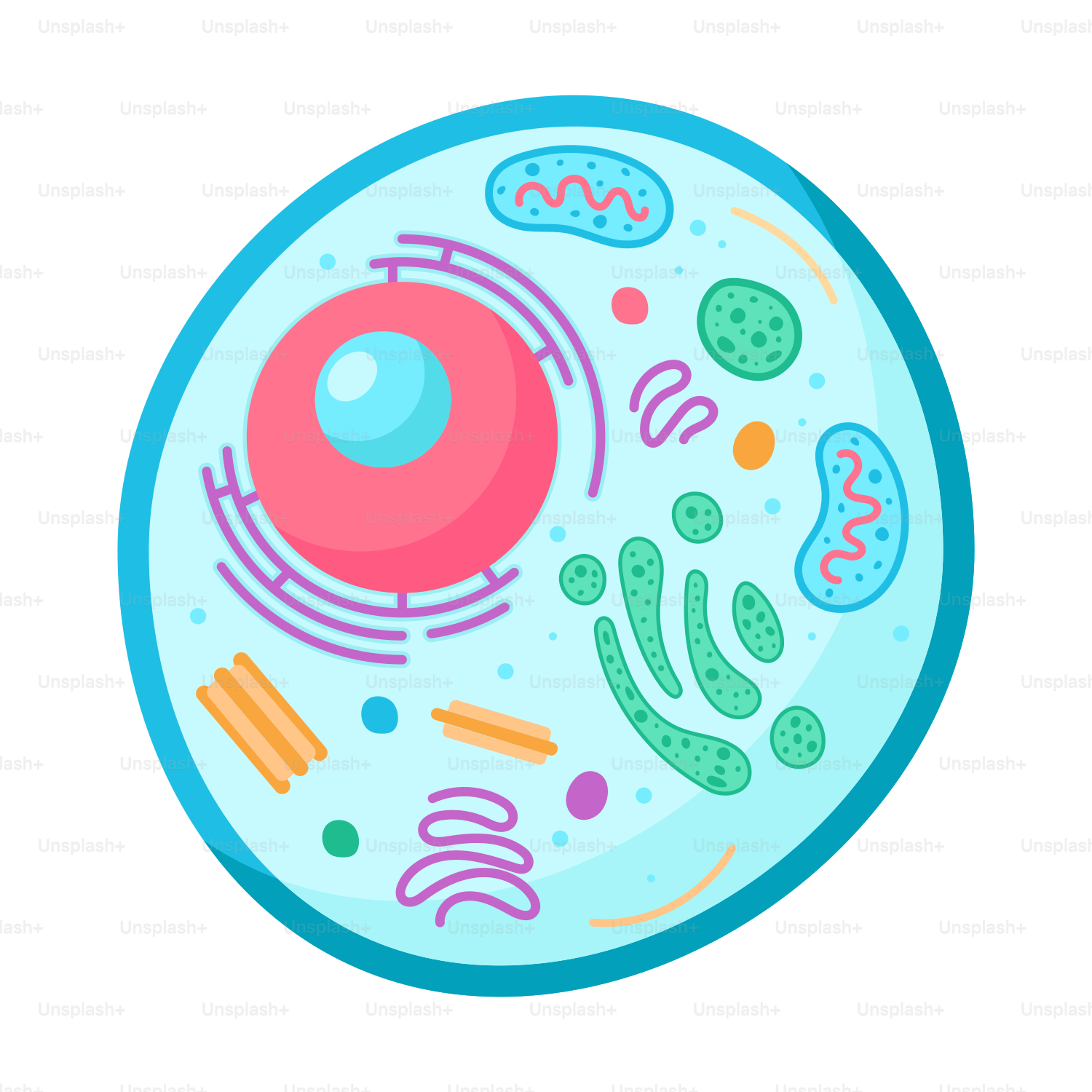 A blue and pink plate with a design on it