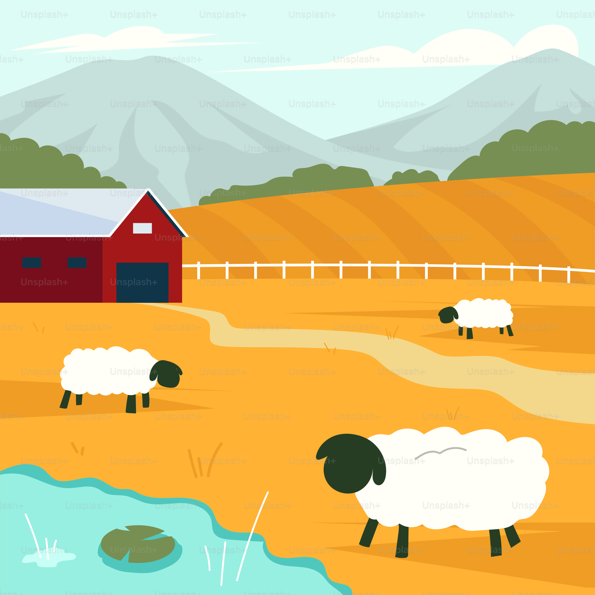 A herd of sheep grazing on a lush green field