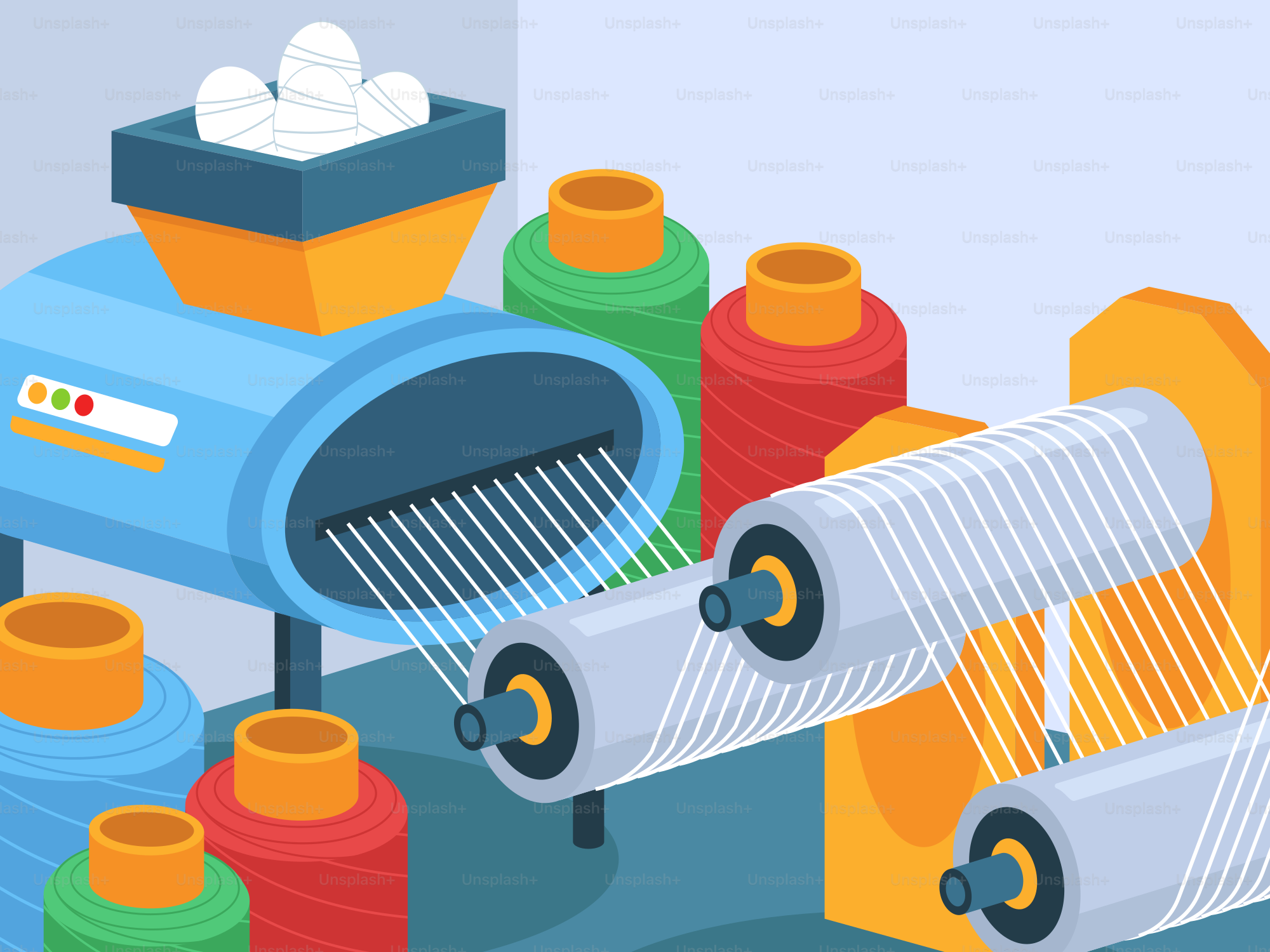 A bunch of different types of thread on a table