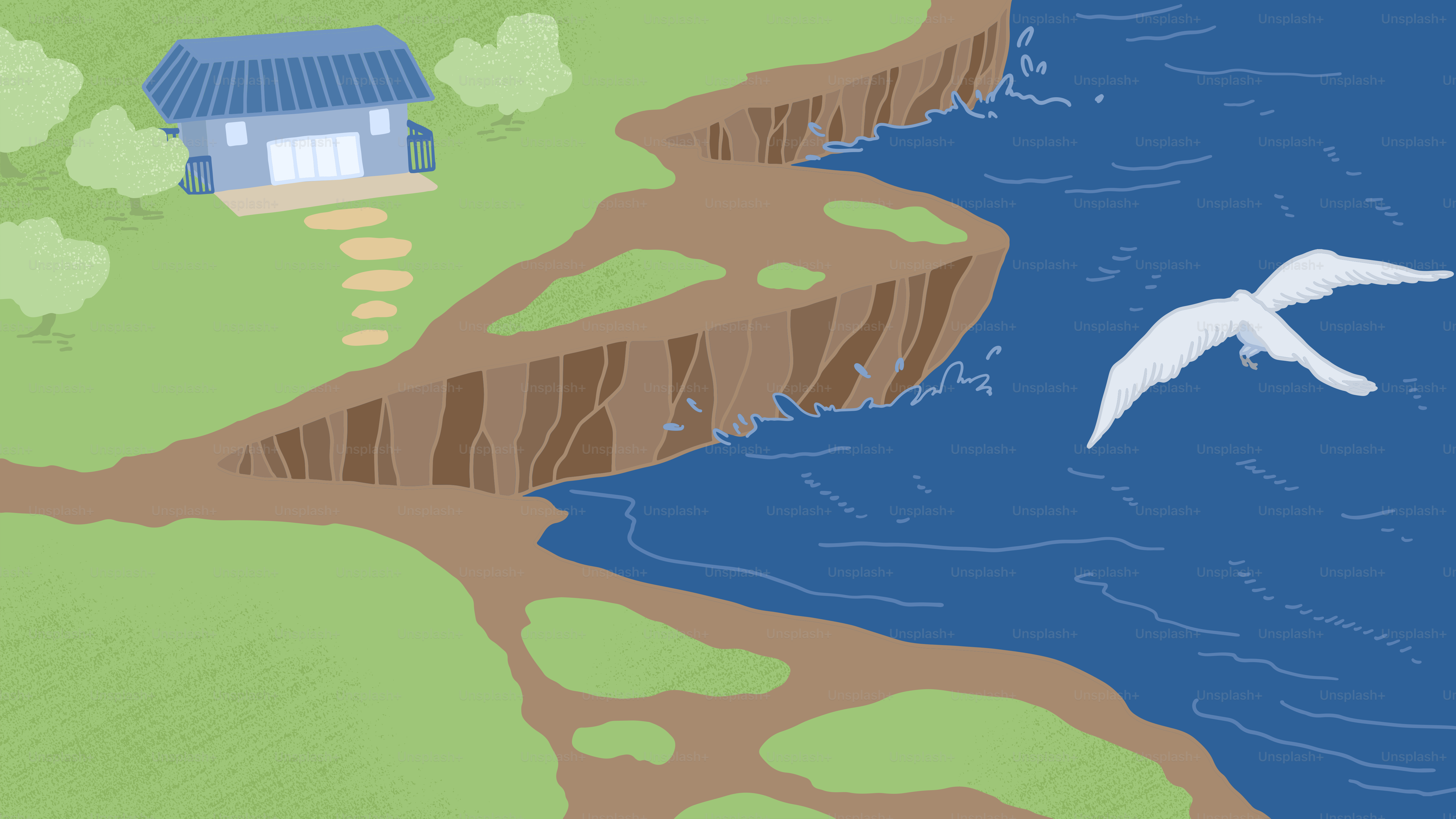 A bird flying over a body of water