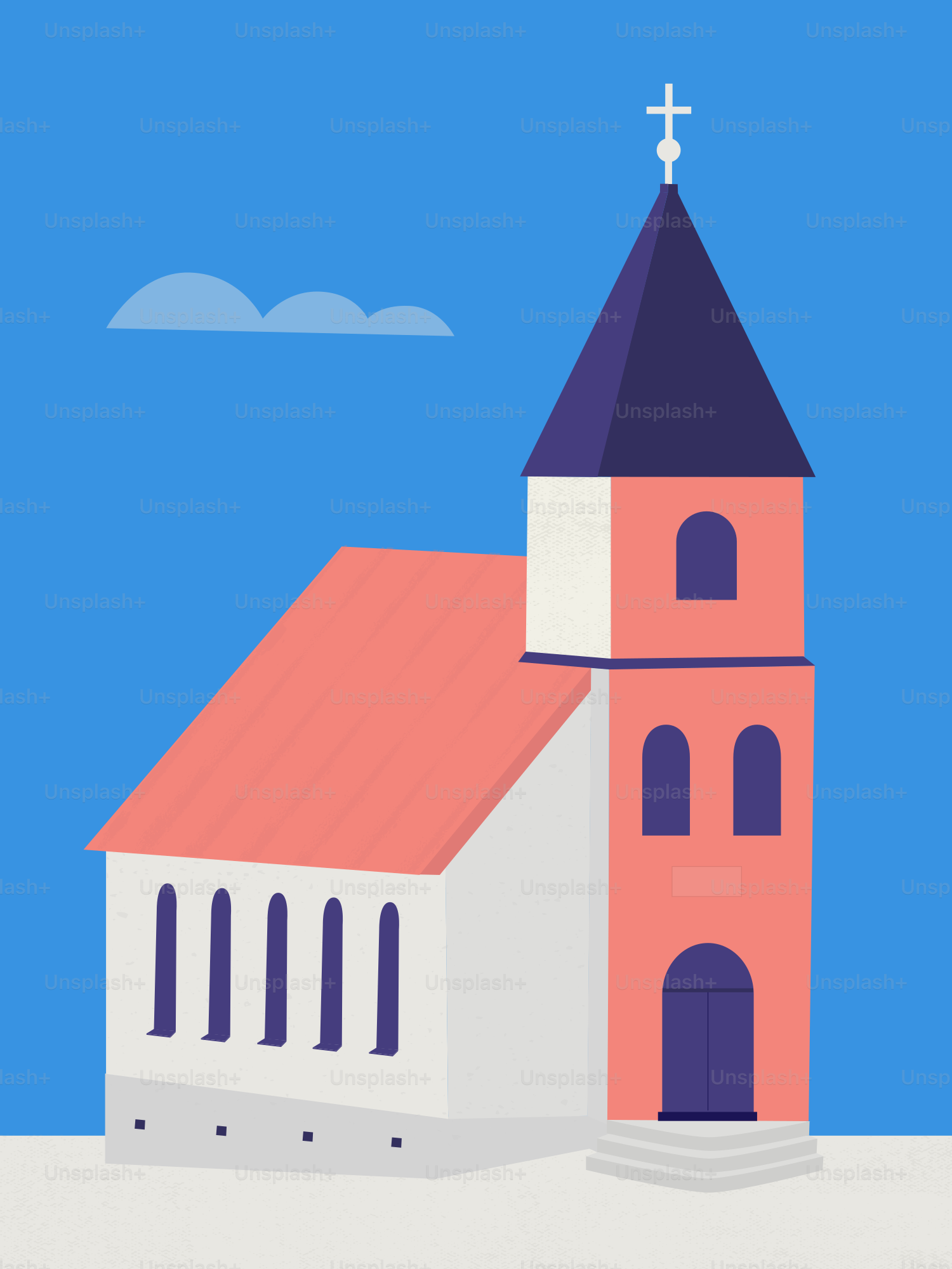 A church with a cross on top of it