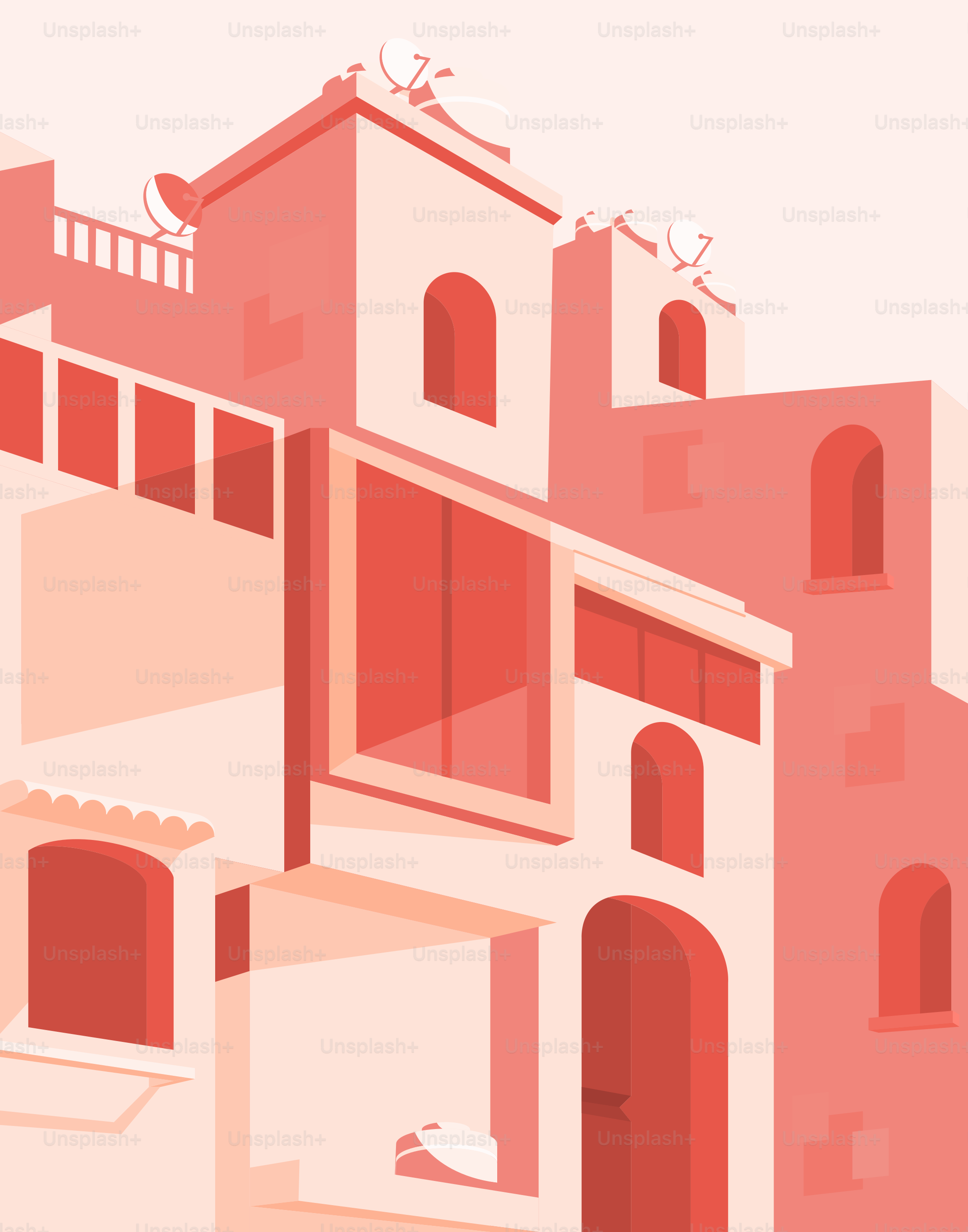 A poster of a building with a clock on the top of it